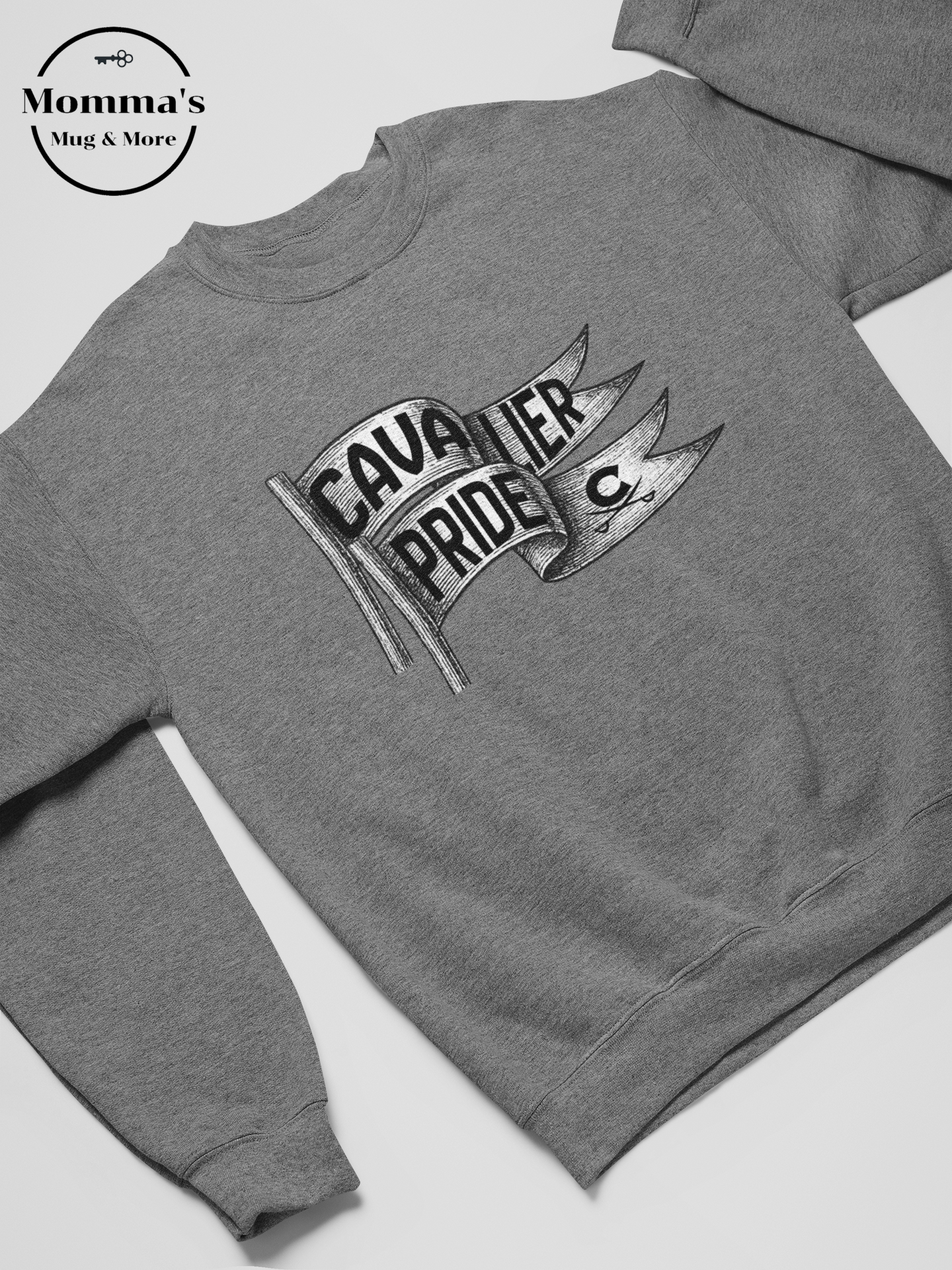 WAVING CAVALIER PRIDE GRAPHITE HEATHER CREW SWEATSHIRT.png