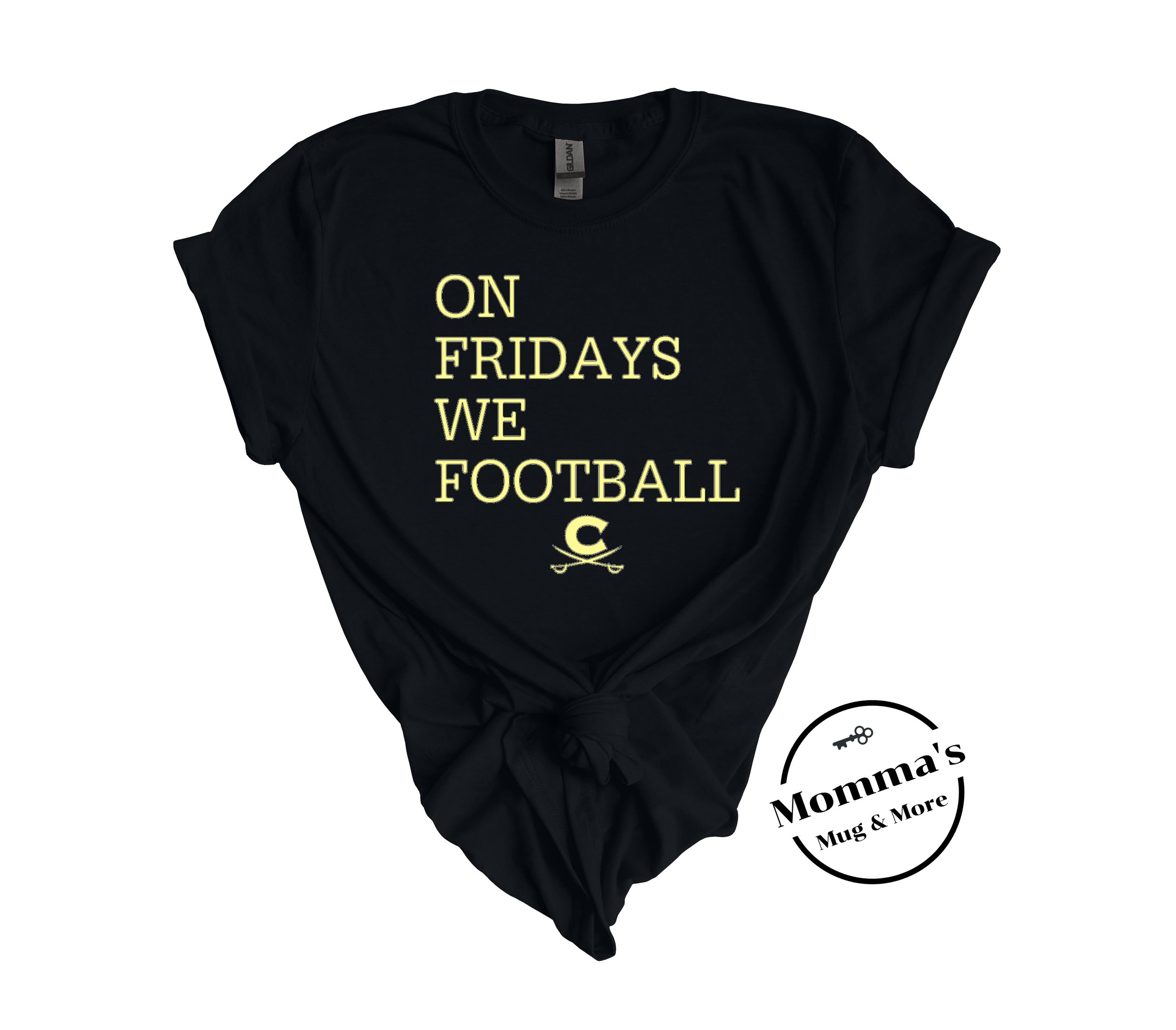 ON FRIDAYS WE FOOTBALL BLACK TEE.jpeg