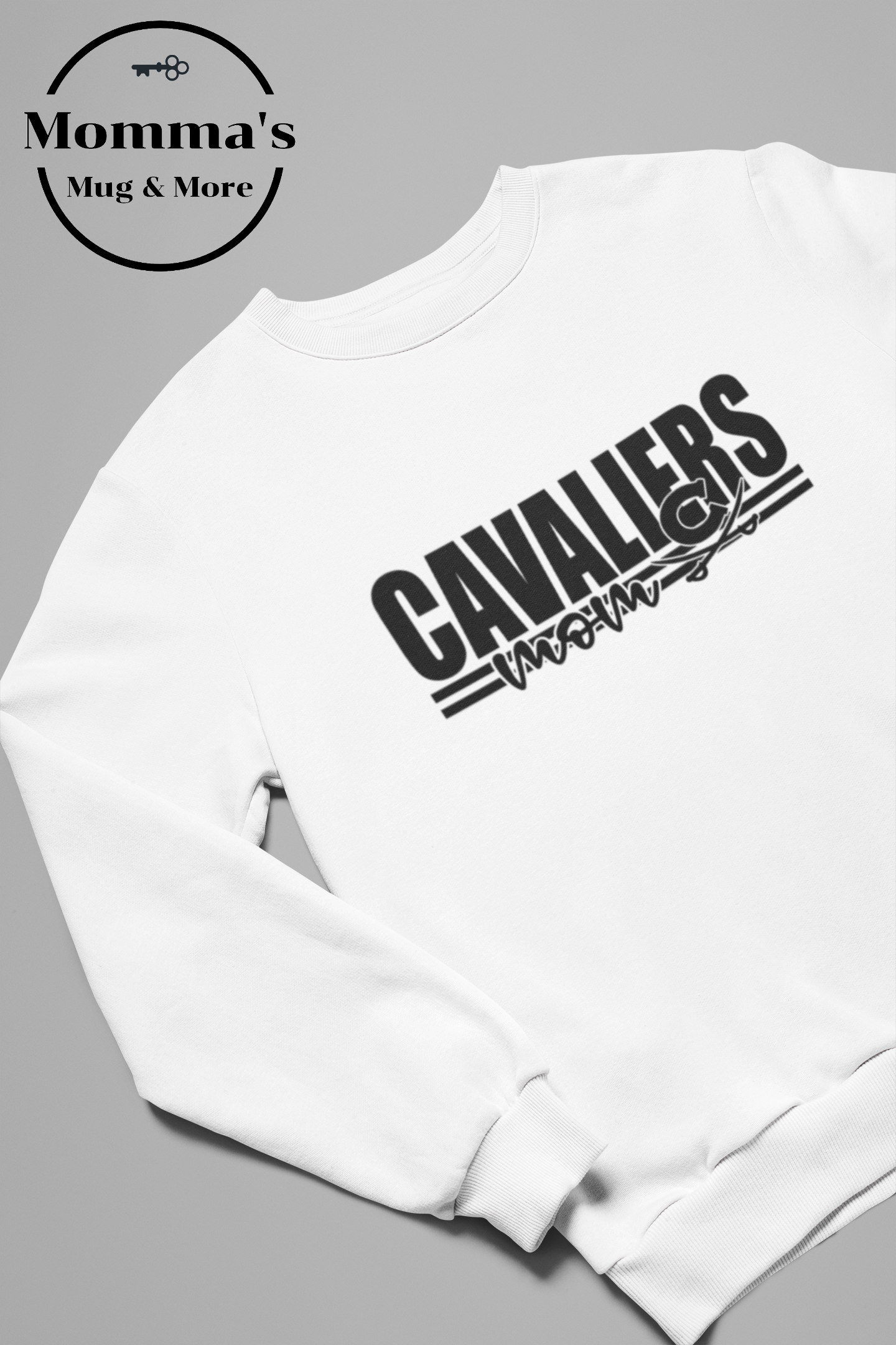 CORUNNA CAVALIERS MOM STRIPED WHITE TEE.png