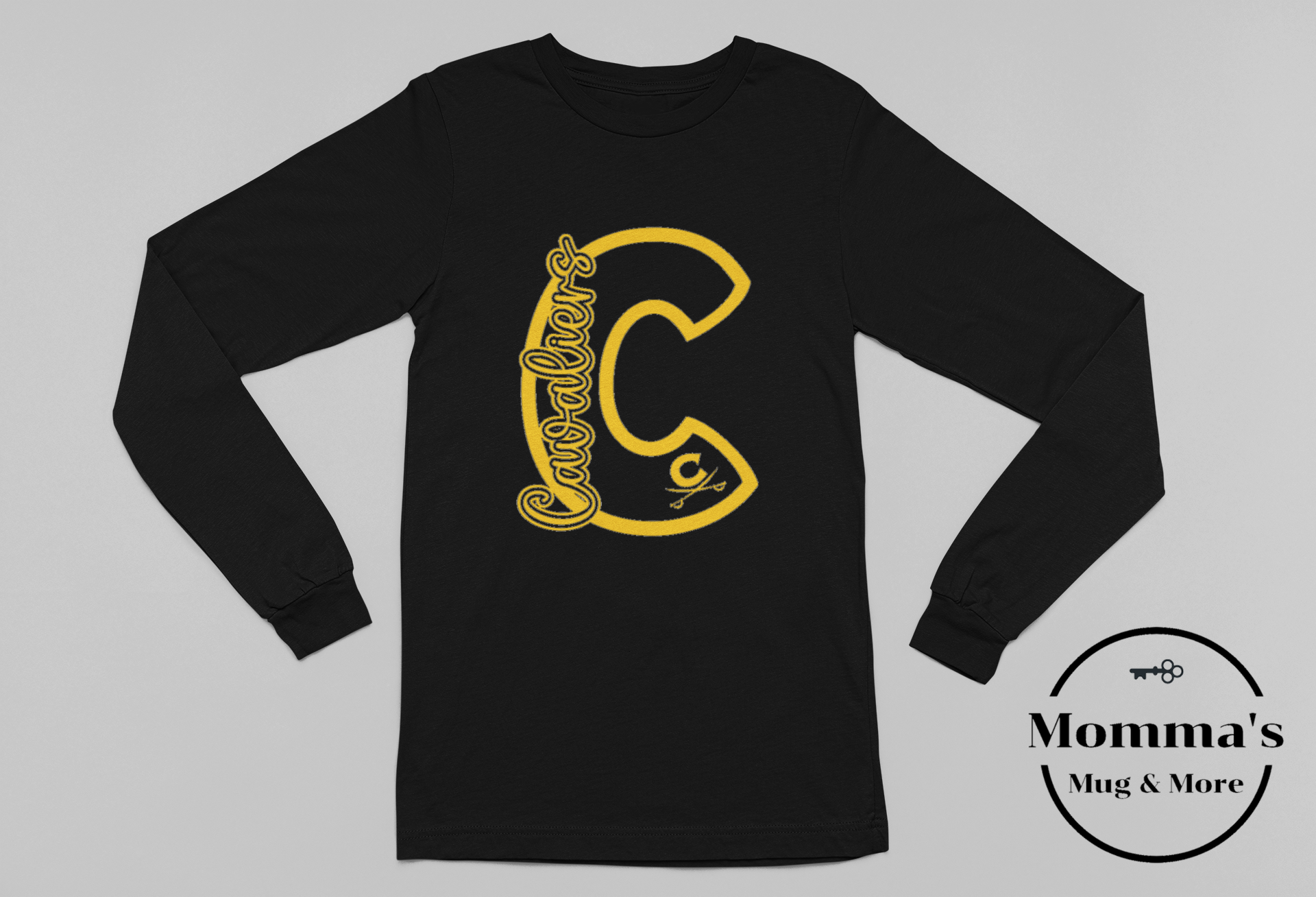 CAVALIER C BLACK AND YELLOW SLEEVED TEE.png