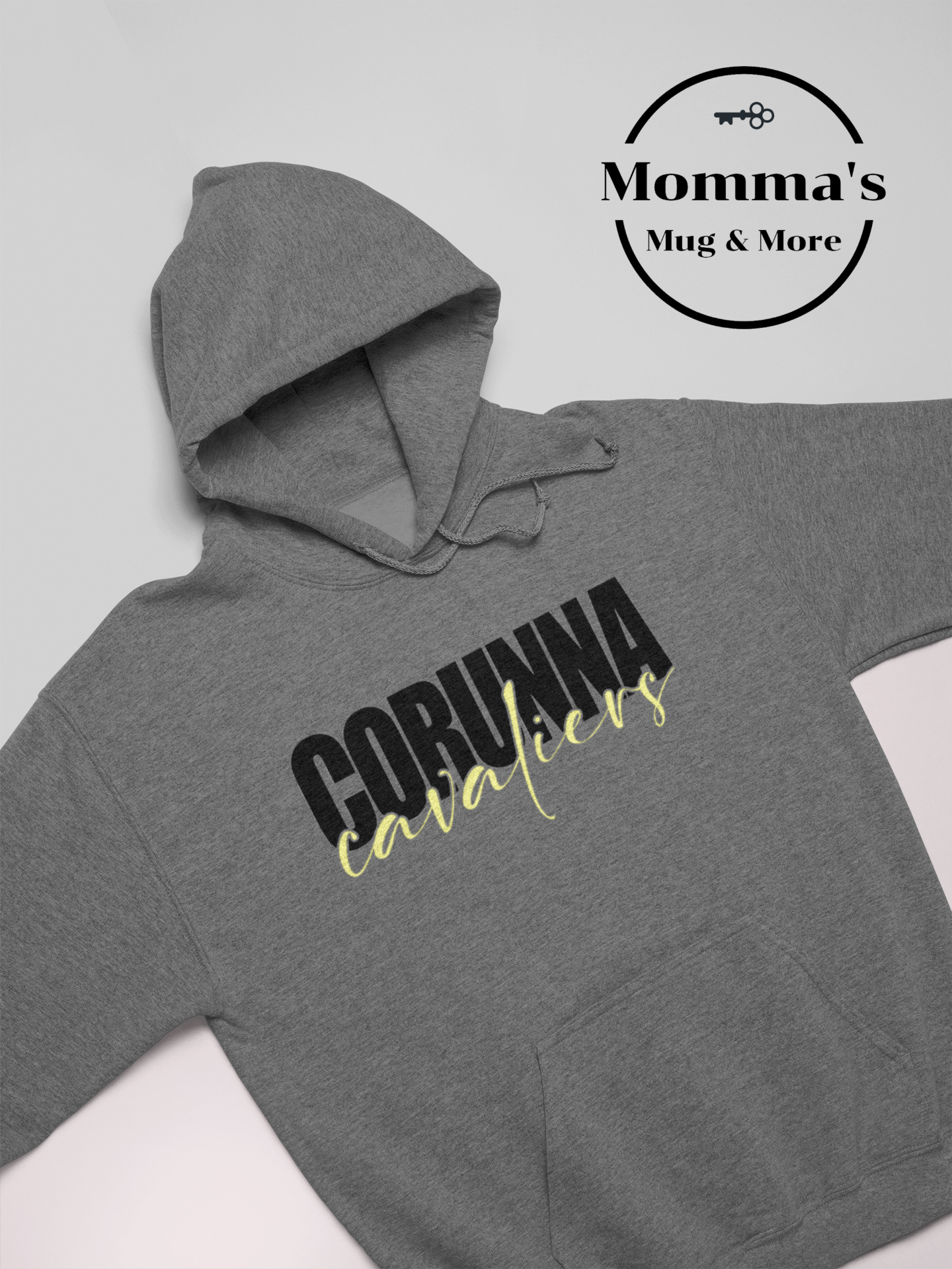 CORUNNA CAVALIERs SCRIPT GRAPHITE HEATHER BLACK HOODIE.png