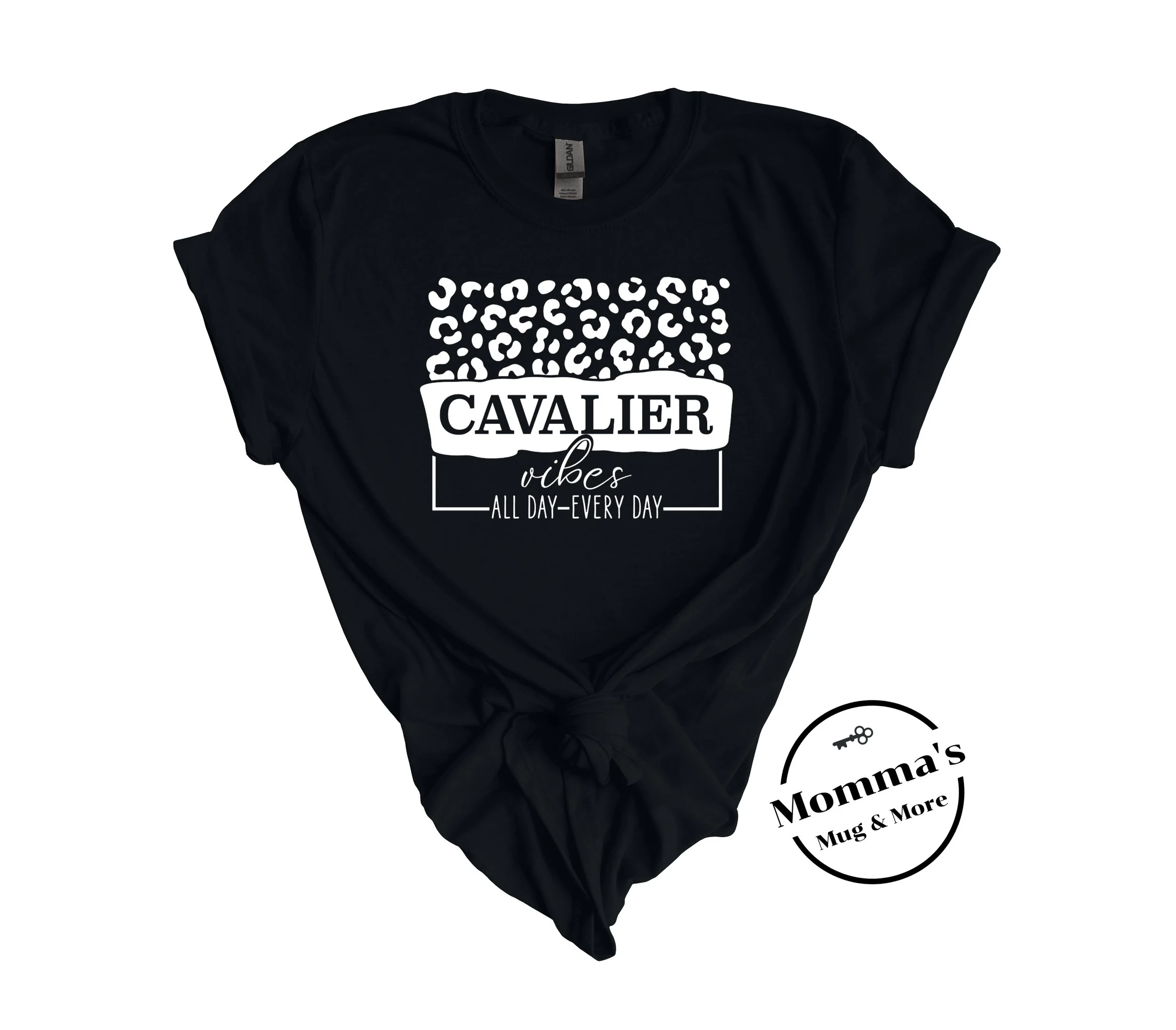 CAVALIER VIBES WHITE ON BLACK TEE.jpeg