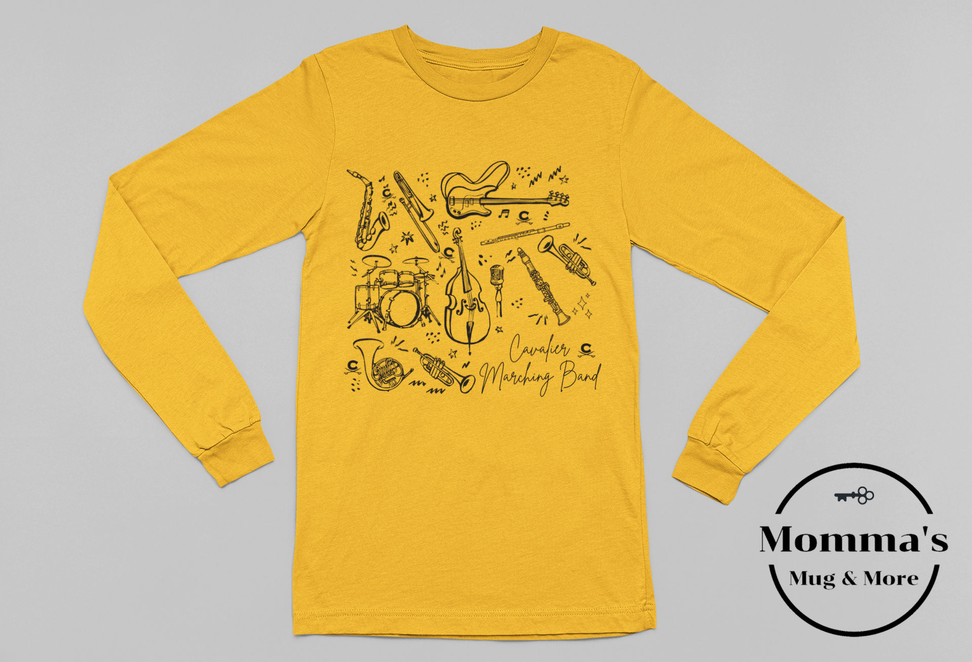 CAVALIERS MARCHING ORCHESTRA GOLD SLEEVED TEE.png