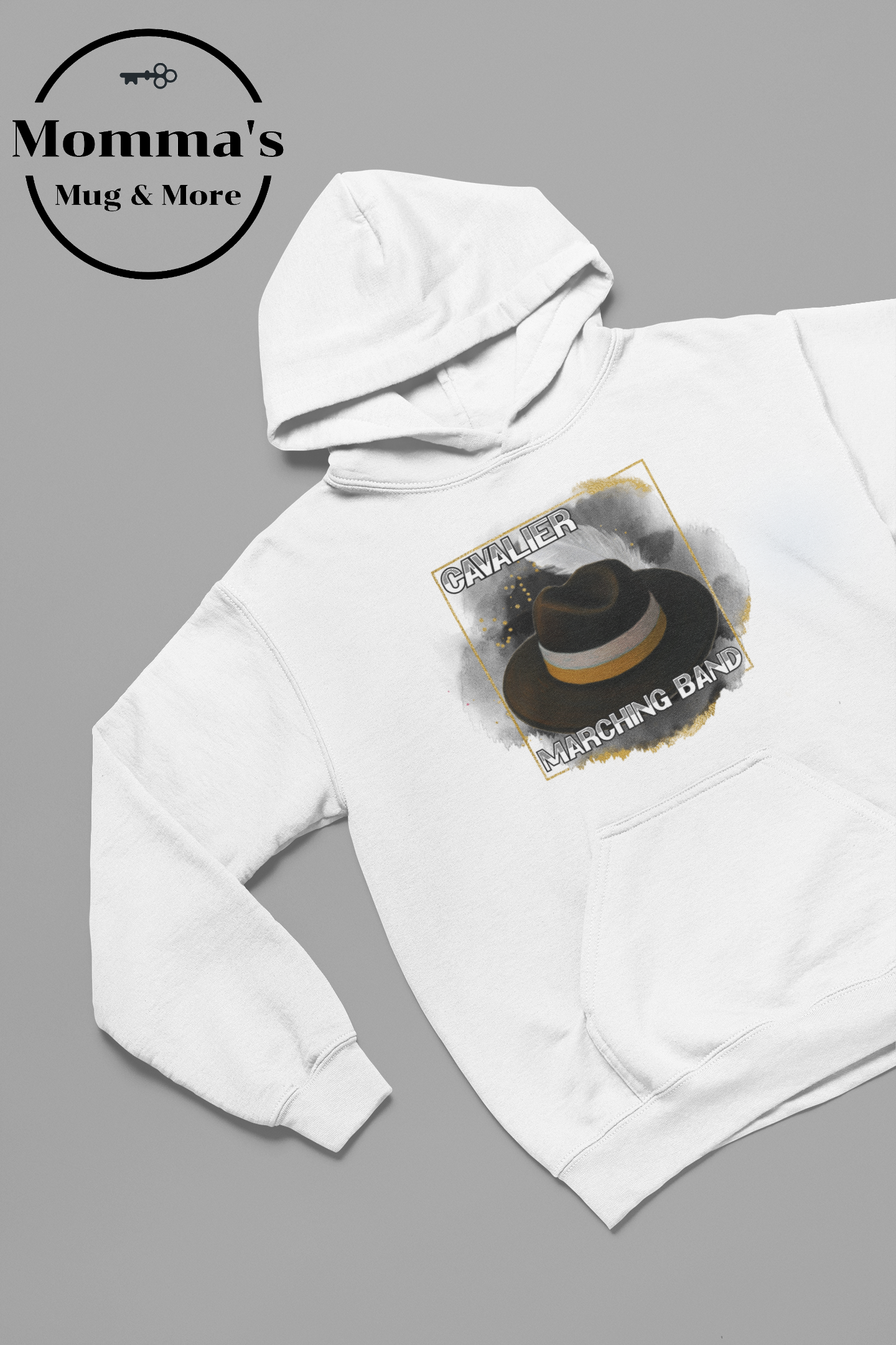 CAVALIERS MARCHING AUSSIE WHITE HOODIE.png
