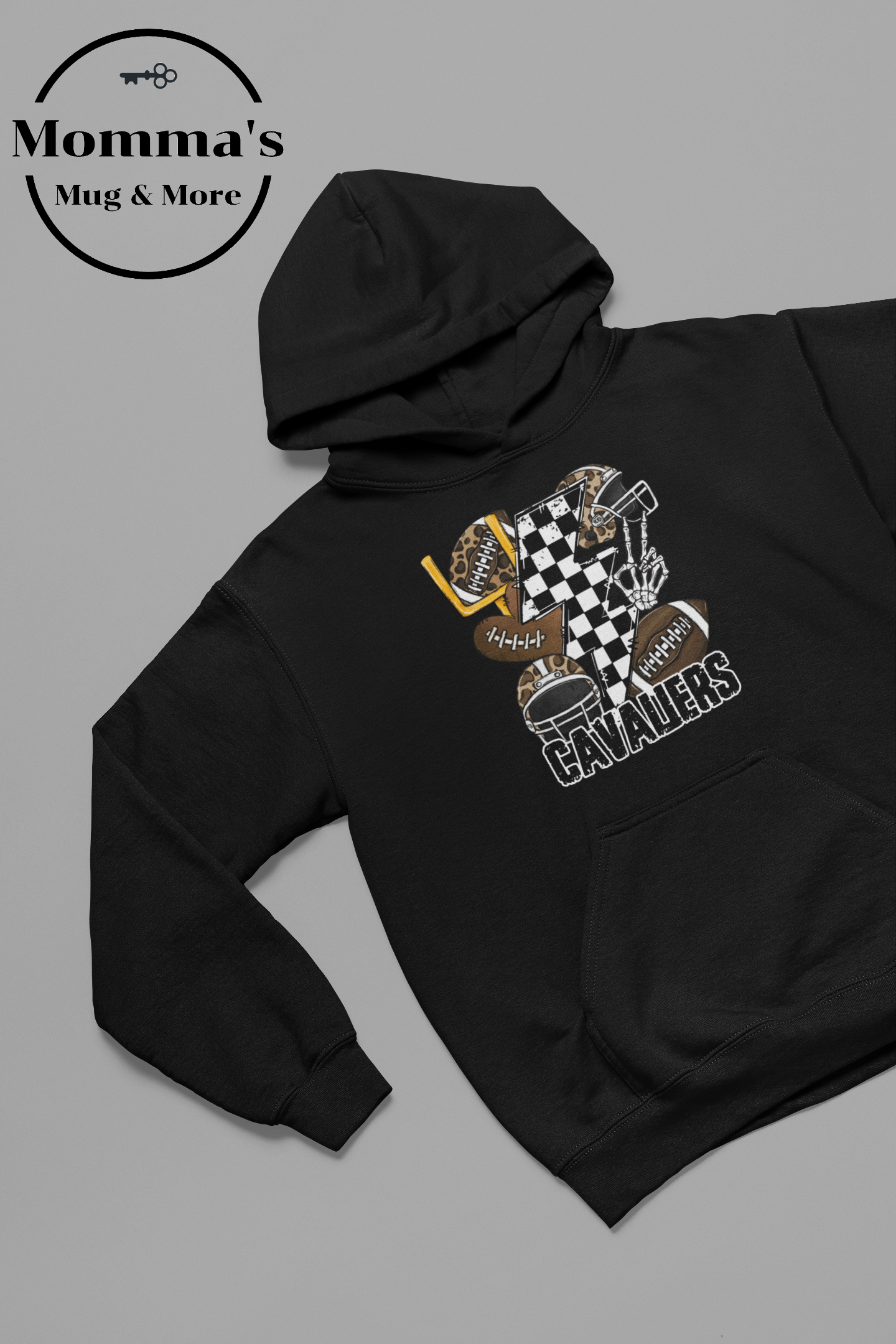CAVALIERS BOLT FOOTBALL BLACK HOODIE.png
