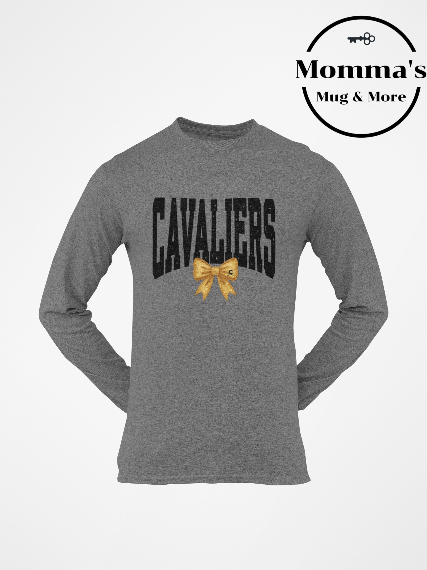 CORUNNA CAVALIERS AND BOWS GRAPHITE HEATHER SLEEVED TEE.png (Copy)