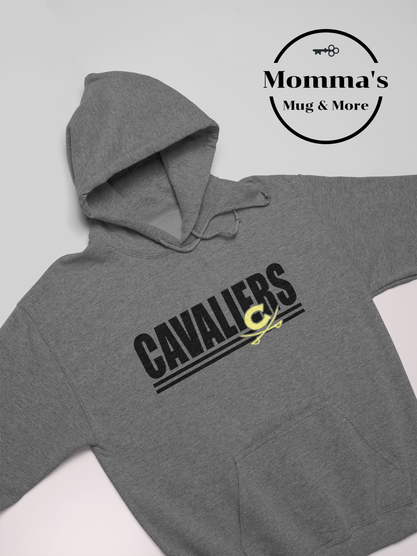 CORUNNA CAVALIERS STACKED MULTI GRAPHITE HEATHER HOODIE.png