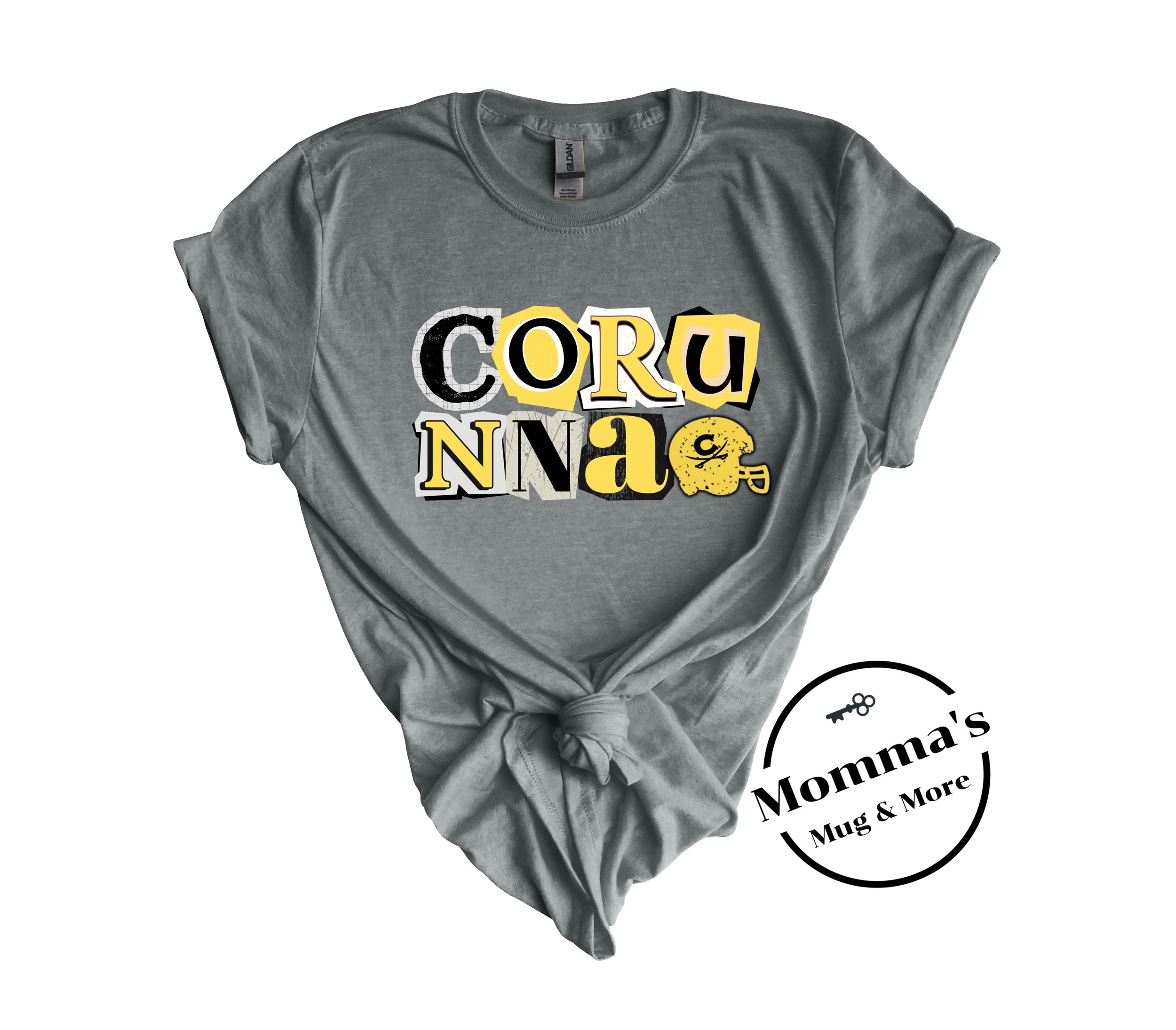 CORUNNA CAVALIERS RANDSOM FOOTBALL GRAPHITE HEATHER TEE.jpeg