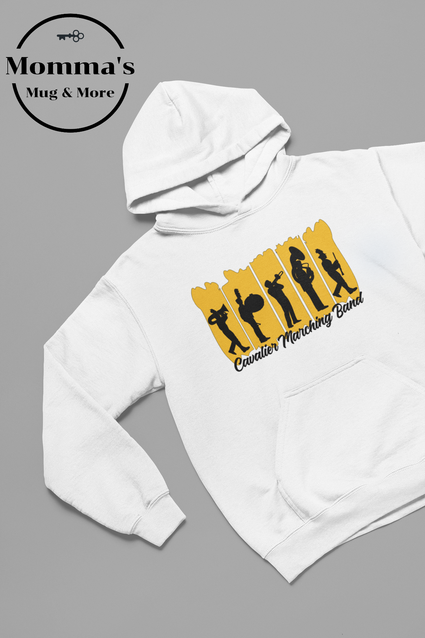 CAVALIER MARCHING BAND PAINTSTOKES WHITE HOODIE.png