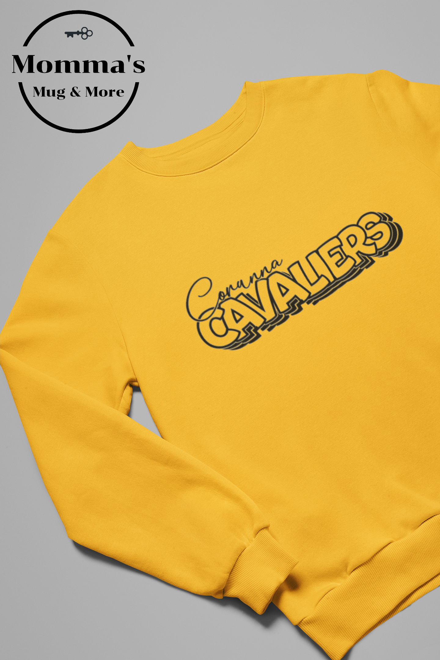 CORUNNA CAVALIERS ON REPEAT GOLD CREW SWEATSHIRT.png