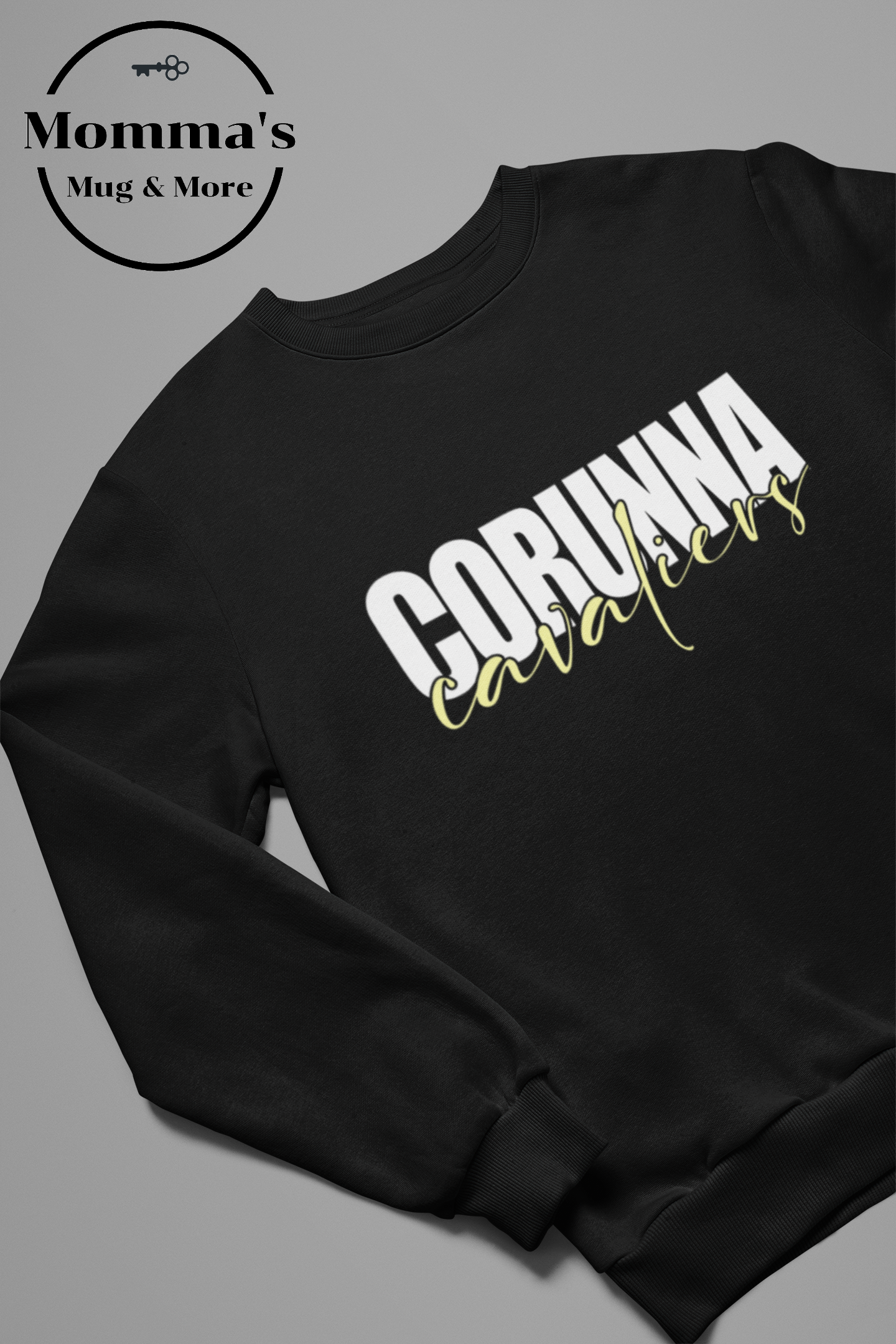 CORUNNA CAVALIERS SCRIPT BLACK SWEATSHIRT.png