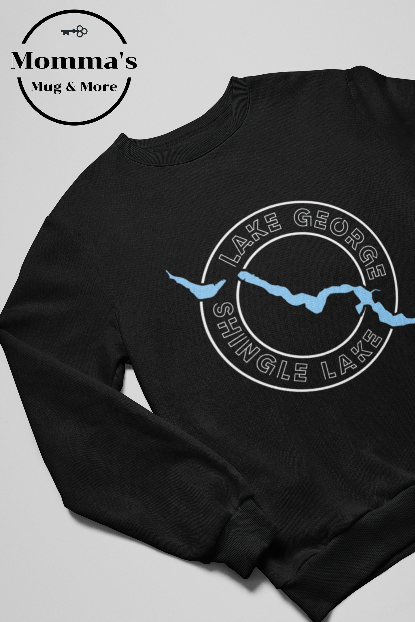 LAKE GEORGE SHINGLE LAKE BLACK CREW SWEATSHIRT.png