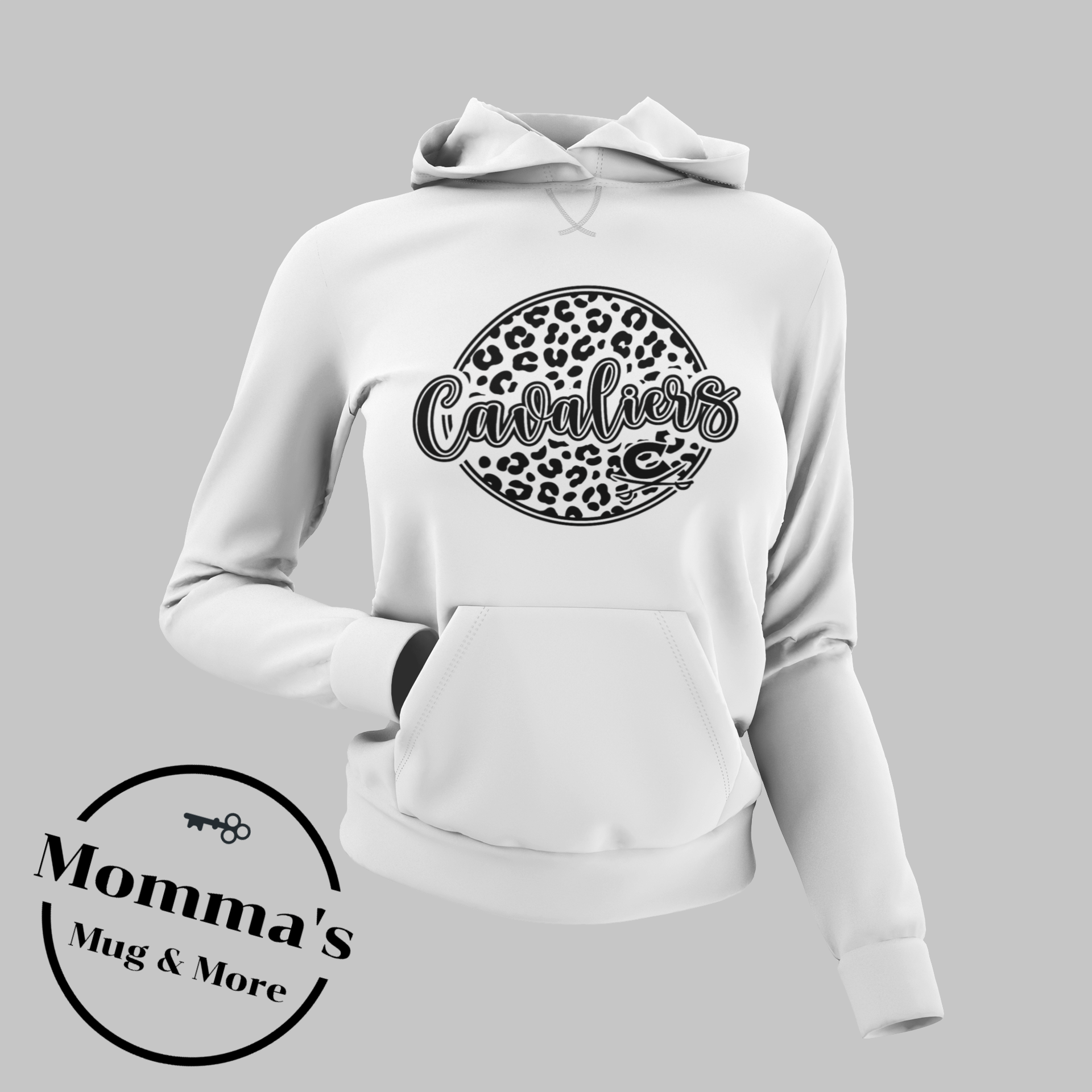 CAVALIERS LEOPARD CIRCLE WHITE HOODIE.png