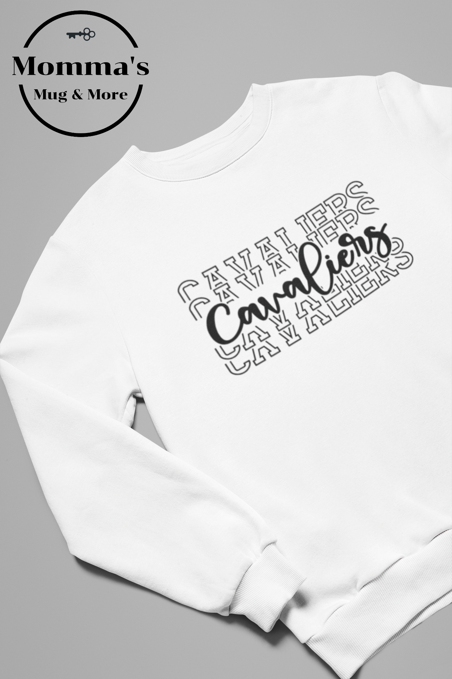 CORUNNA CAVALIERS ROMEO STACKED WHITE SWEATSHIRT.png
