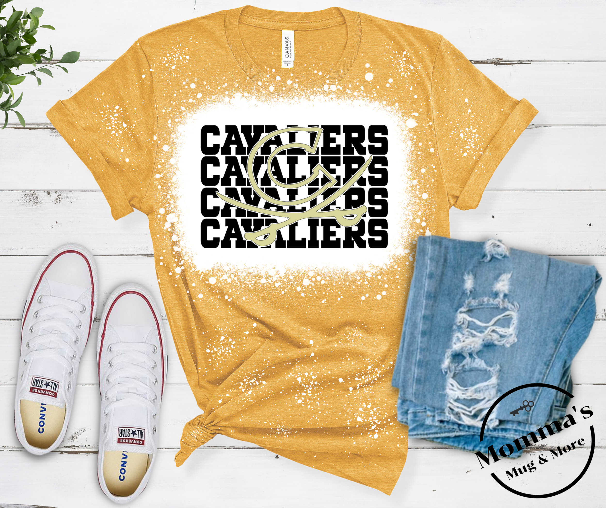 CORUNNA CAVALIERS BIG C HEATHER MUSTARD TEE.png