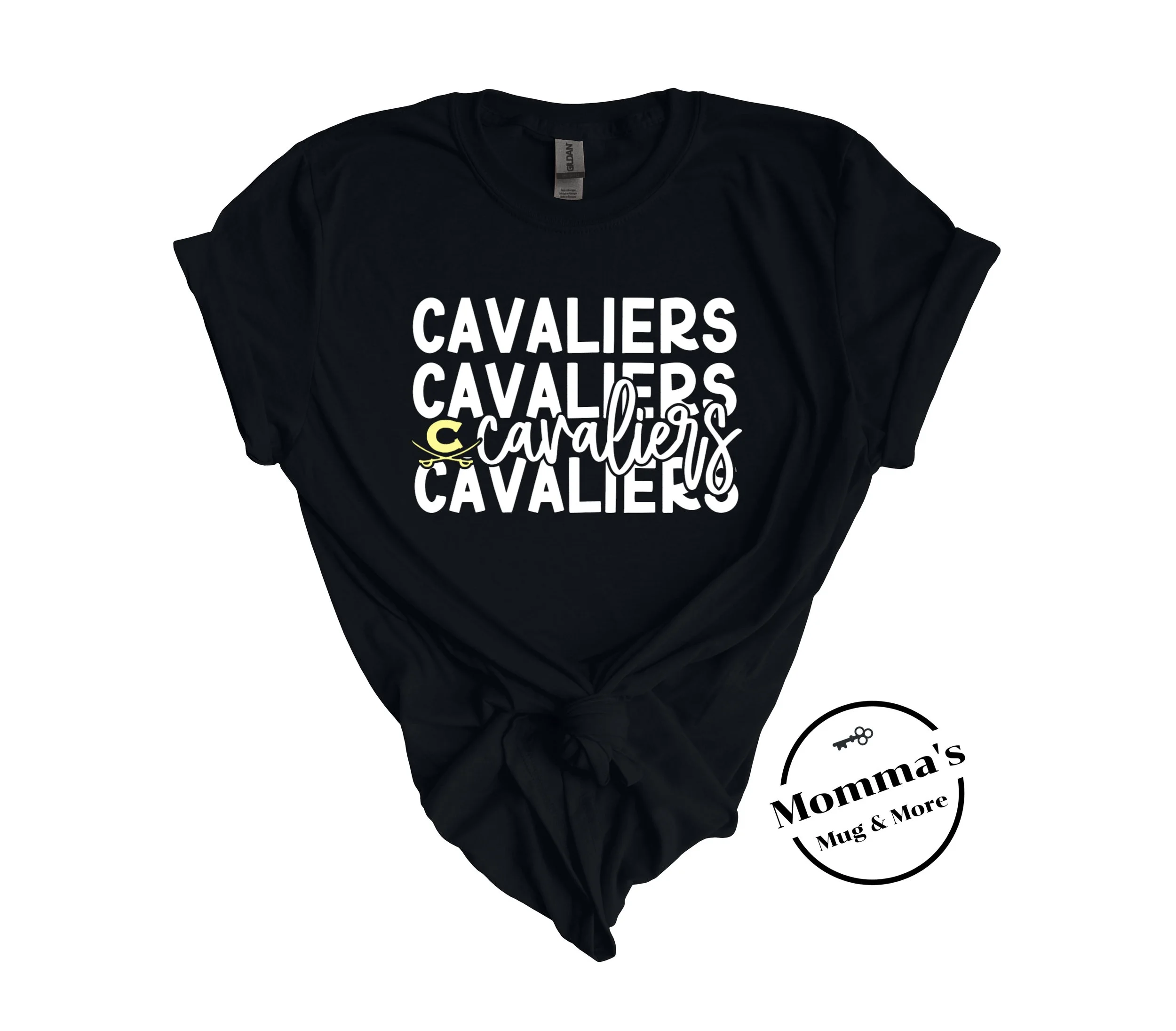 CORUNNA CAVALIERS BIG C LITTLE C BLACK TEE.jpeg