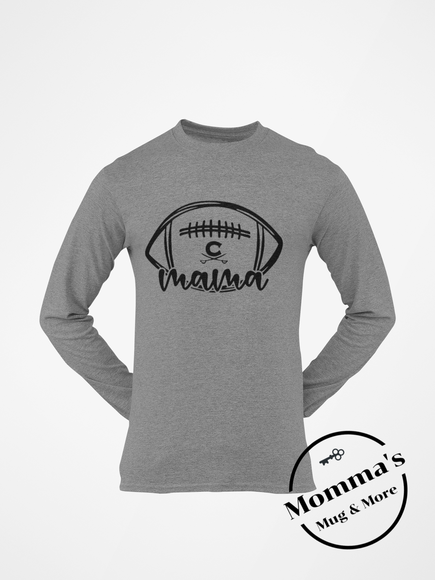 CORUNNA CAVALIER FOOTBALL MAMA SLEEVED TEE GRAPHITE HEATHER.png