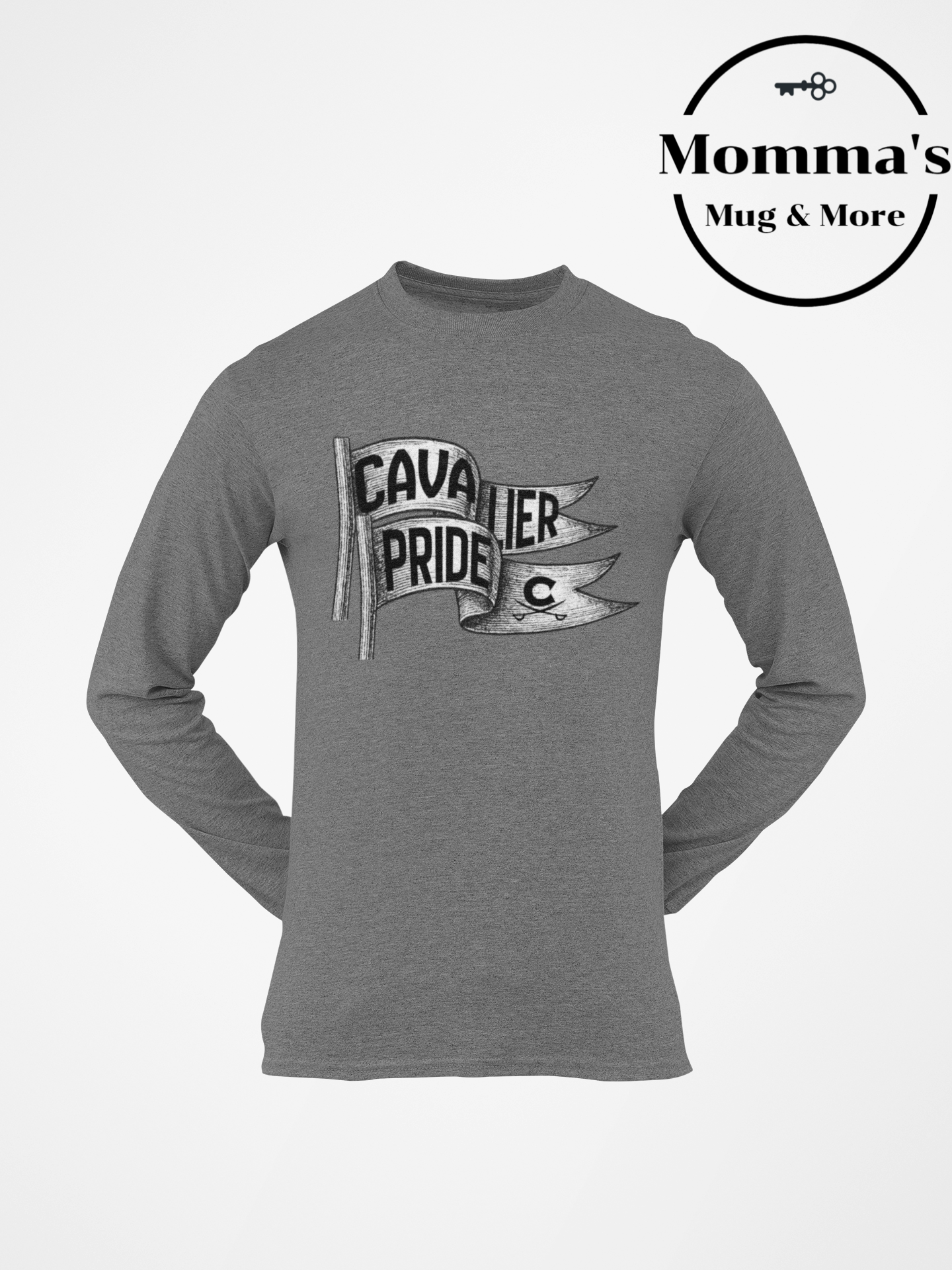 WAVING CAVALIER PRIDE GRAPHITE HEATHER SLEEVED TEE.png (Copy)