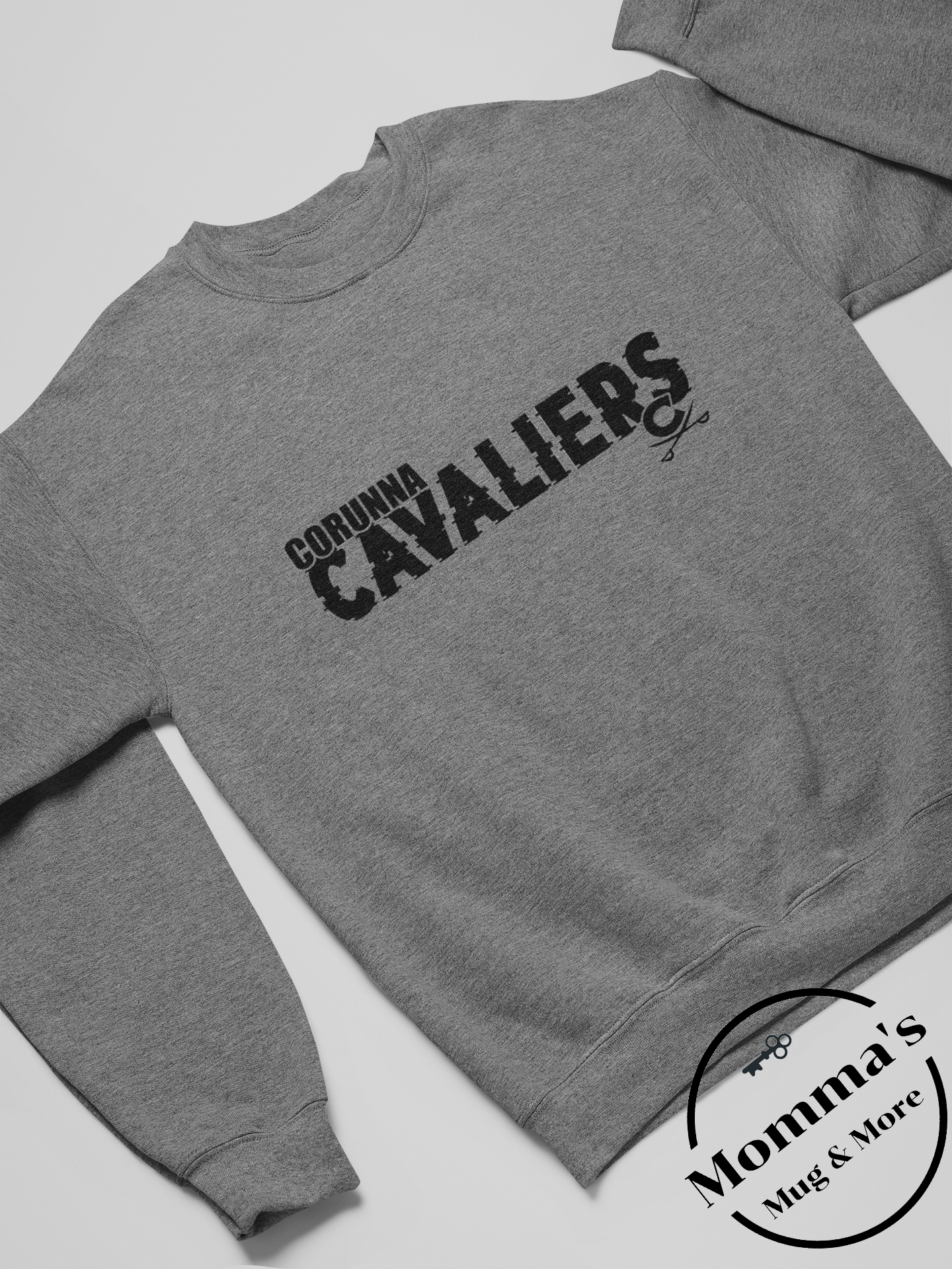 CORUNNA CAVALIERS GLITCH SMALL CROSS SWORD GRAPHITE HEATHER CREW SWEATSHIRT.png