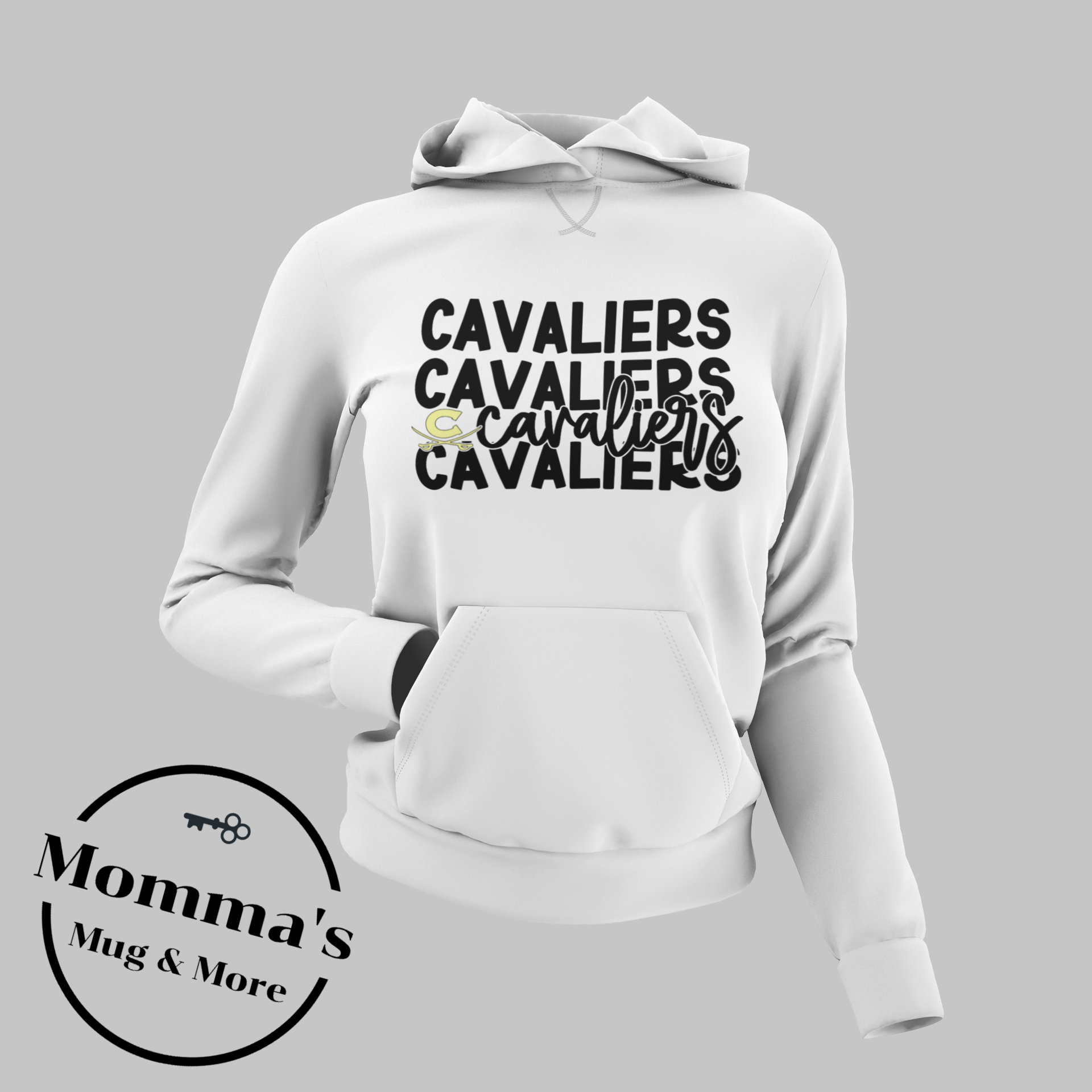 CORUNNA CAVALIERS LITTLE C WHITE HOODIE.png
