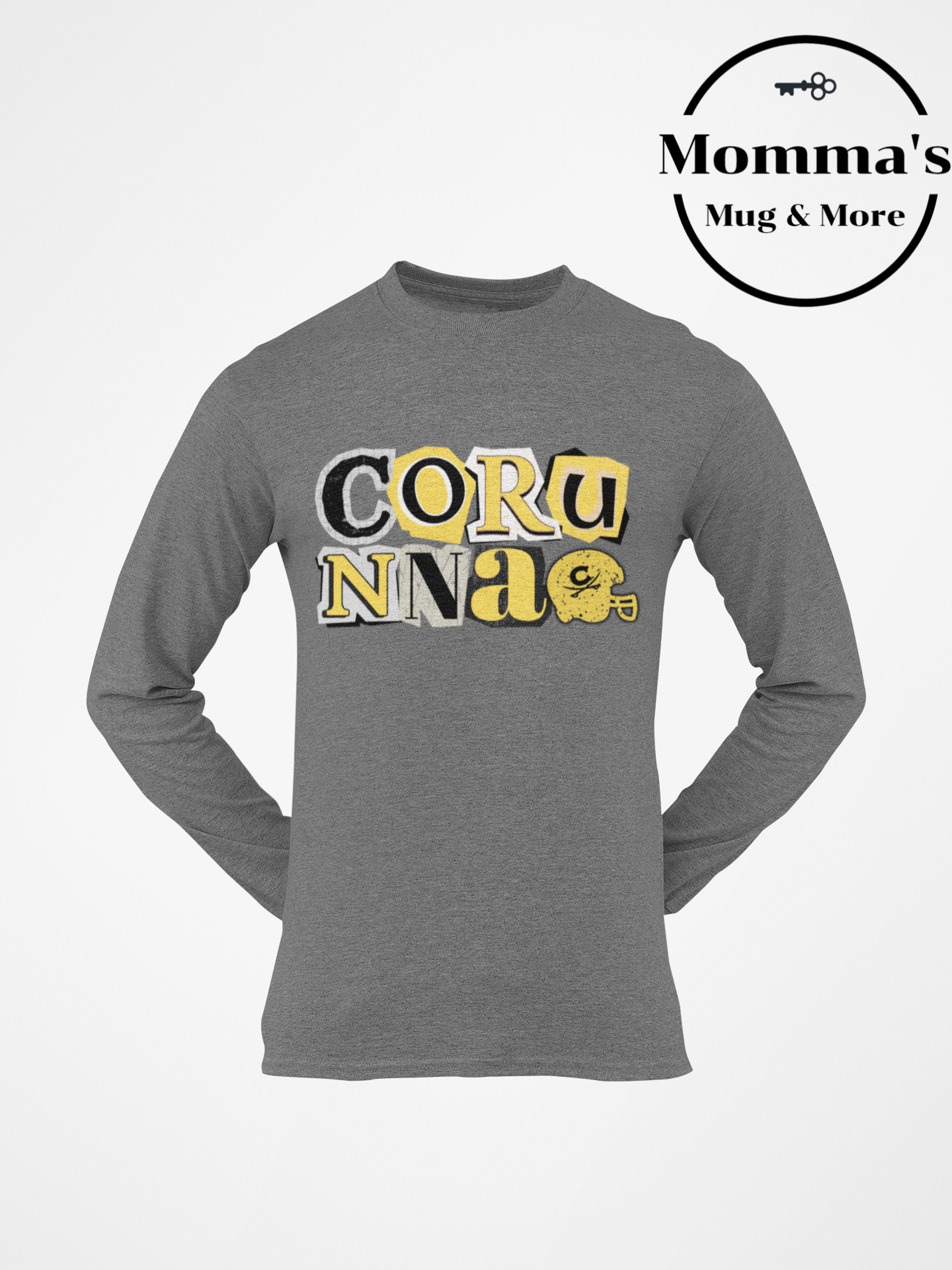 CORUNNA CAVALIERS RANDSOM FOOTBALL GRAPHITE HEATHER SLEEVED TEE.png