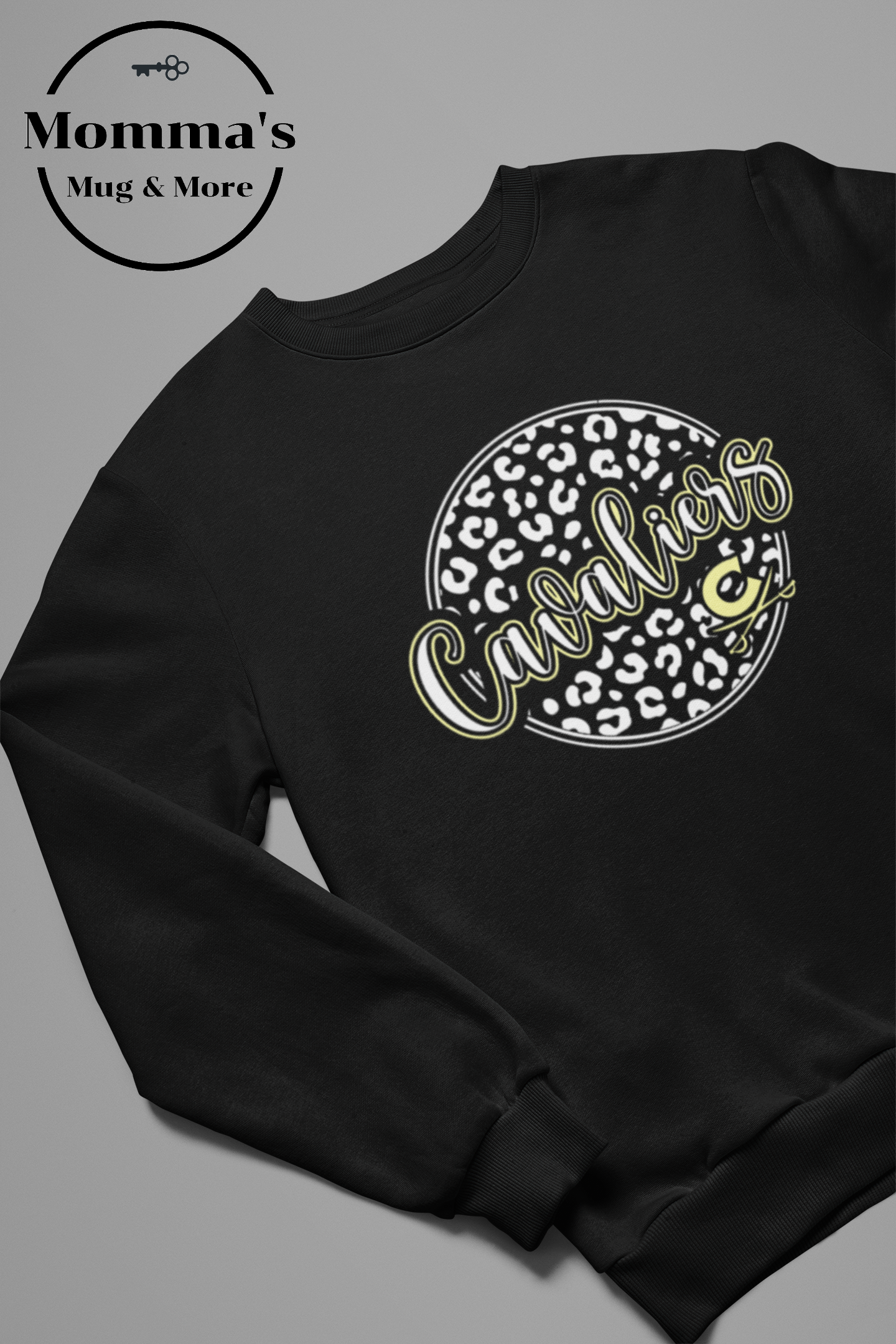 CAVALIERS LEOPARD CIRCLE BLACK SWEATSHIRT.png