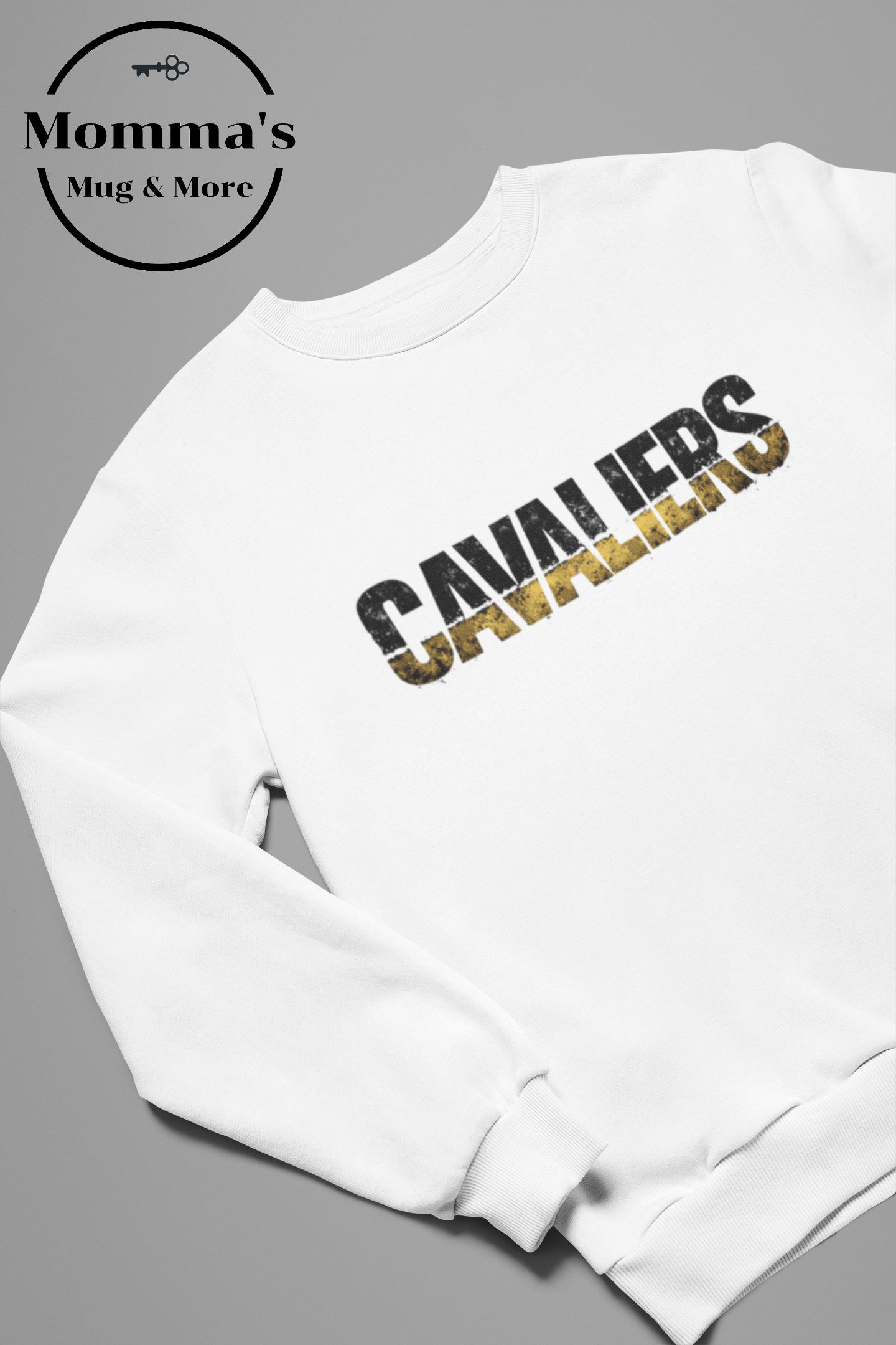 CAVALIER RUSTIC SPLIT WHITE CREW SWEATSHIRT.png