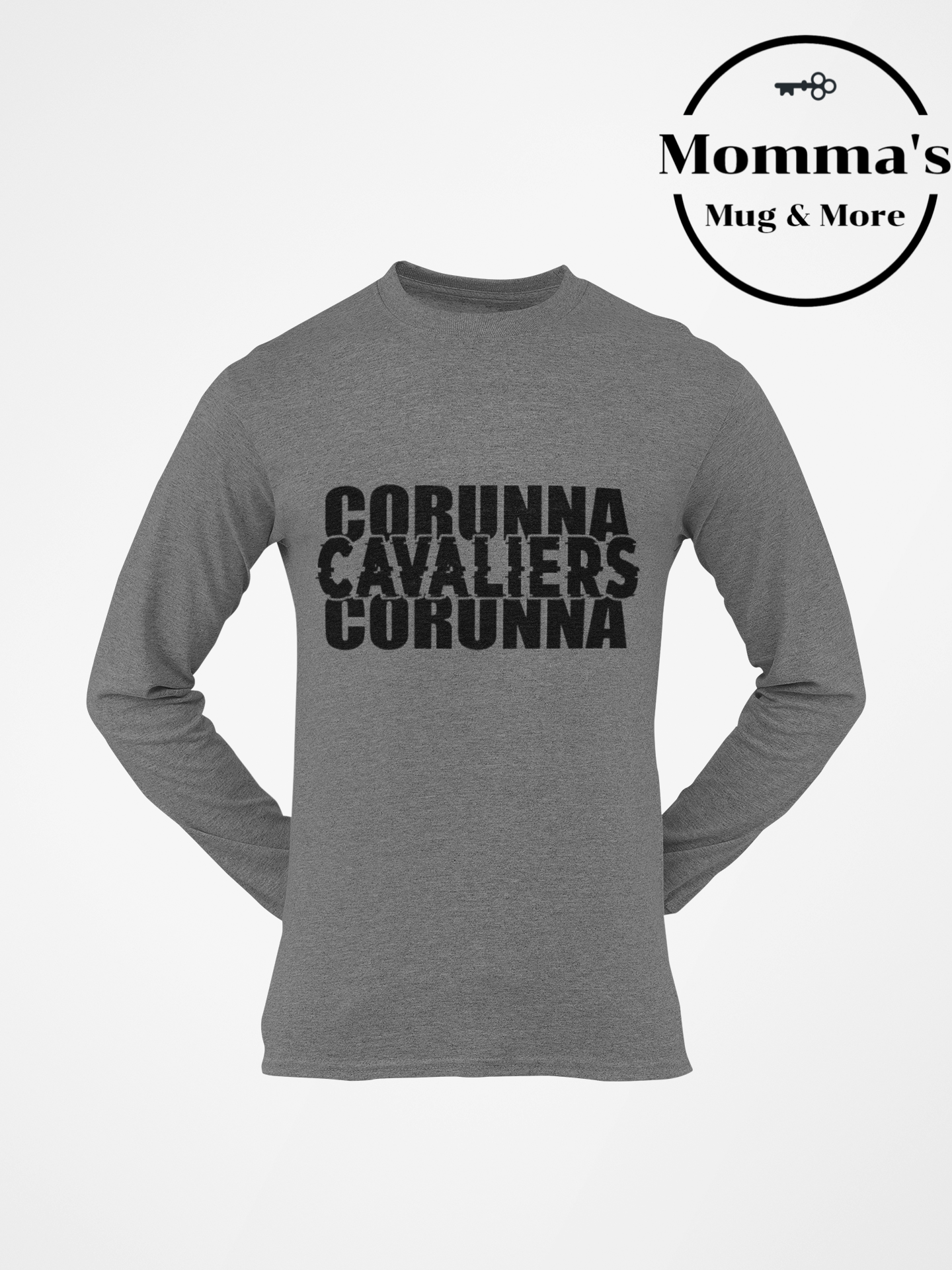 CORUNNA CAVALIERS GLITCH GRAPHITE HEATHER SLEEVED TEE.png