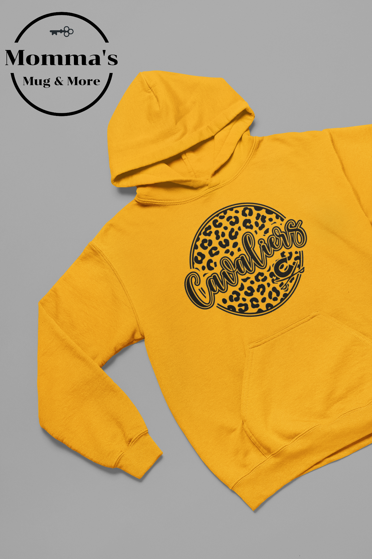 CAVALIERS LEOPARD CIRCLE GOLD HOODIE.png