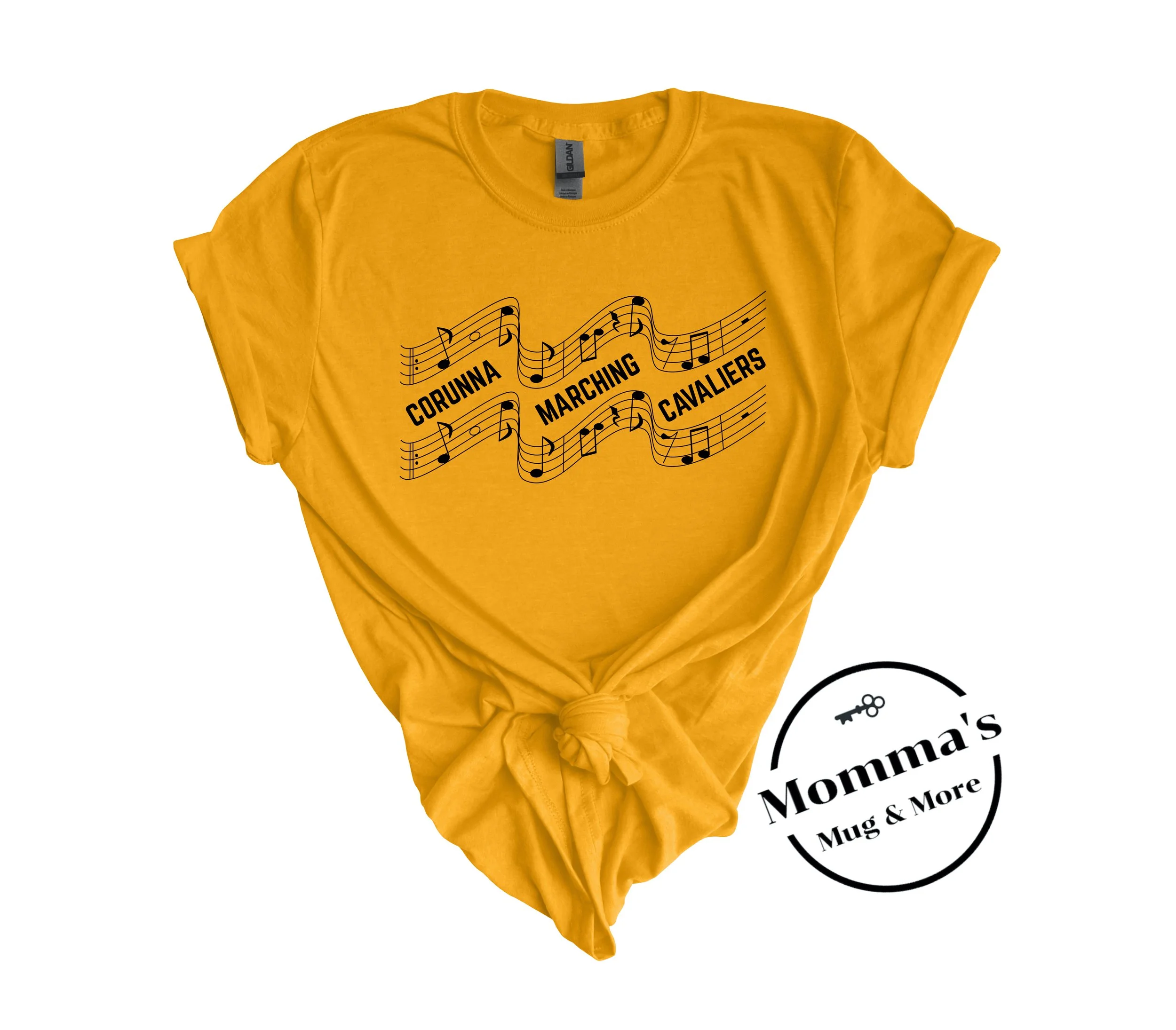 CAVALIERS MARCHING SHEET MUSIC GOLD TEE.jpeg