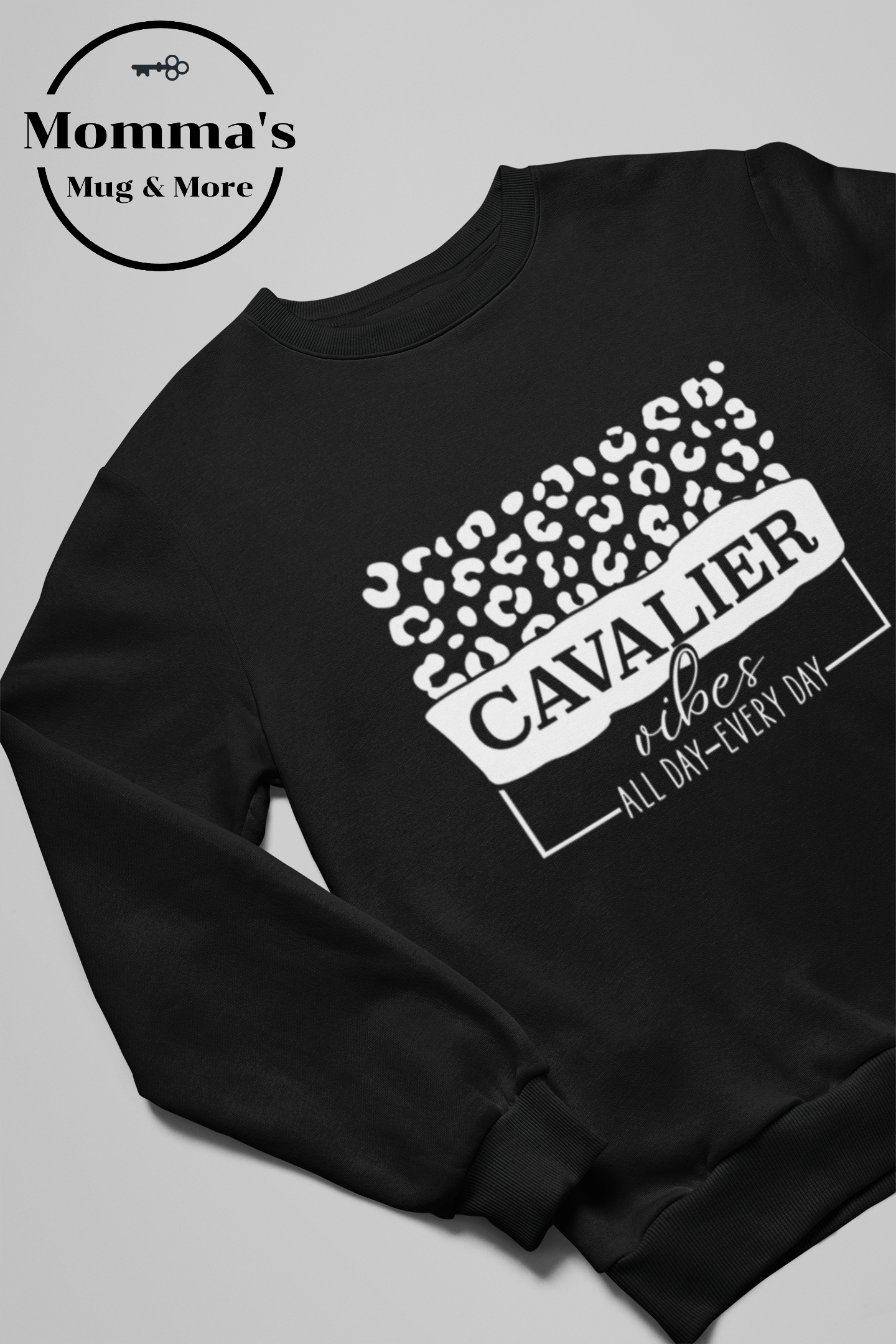 CAVALIER VIBES BLACK AND WHITE CREW SWEATSHIRT.png