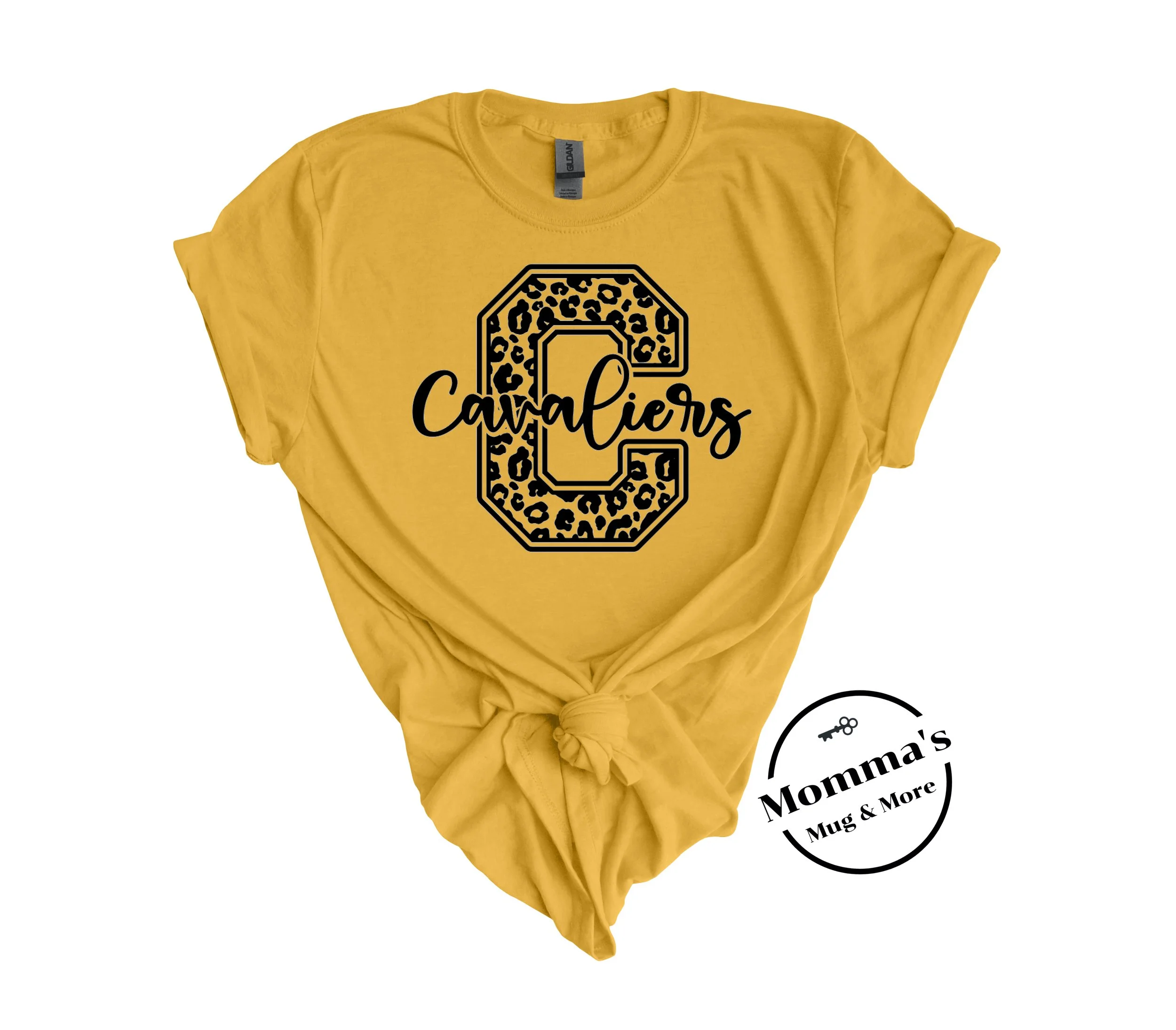 CORUNNA CAVALIERS LEOPARD C GOLD TEE.jpeg