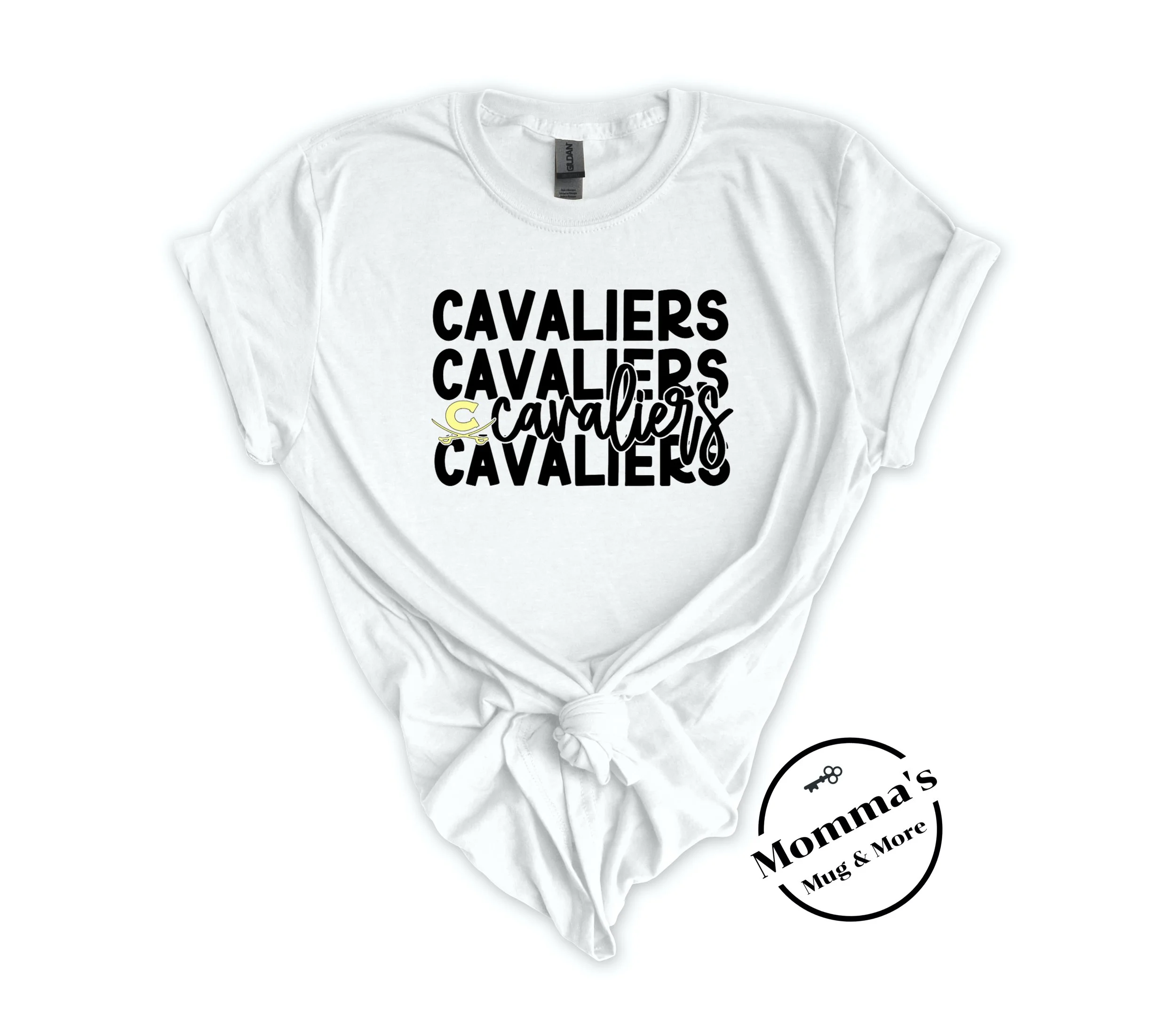 CORUNNA CAVALIERS BIG C LITTLE C WHITE TEE.jpeg
