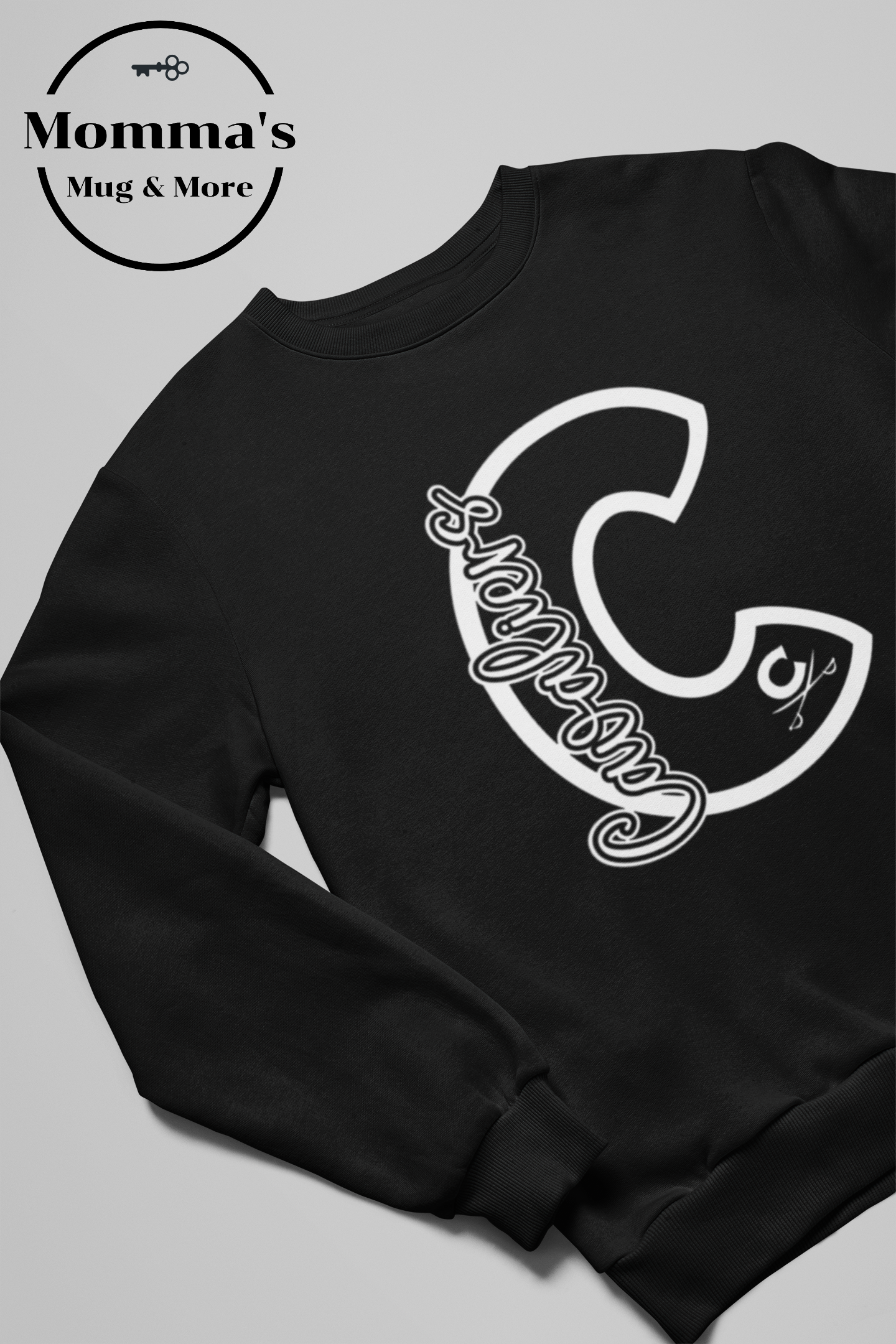 CAVALIERS C BLACK AND WHITE CREW SWEATSHIRT.png