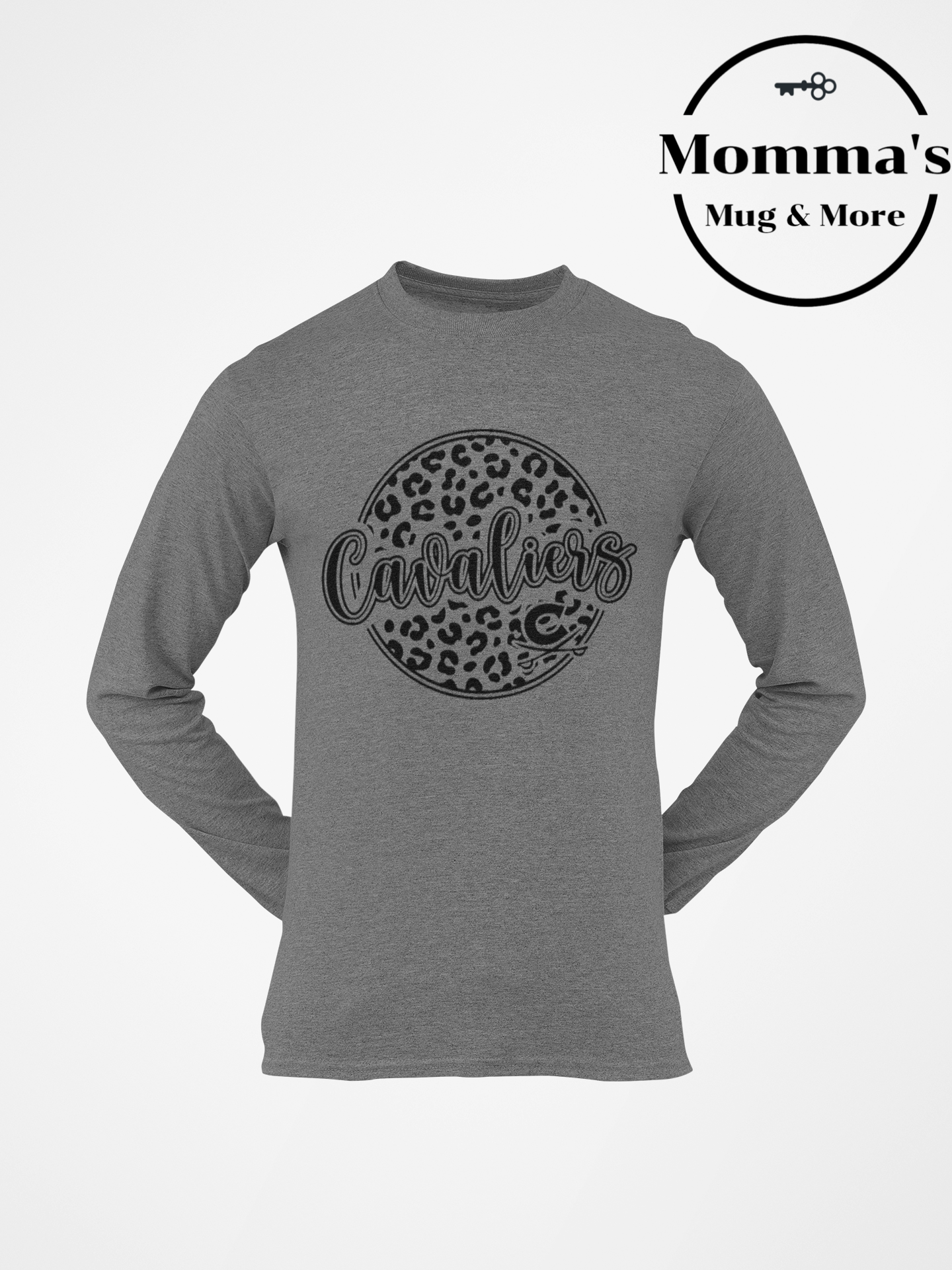 CAVALIERS LEOPARD CIRCLE GRAPHITE HEATHER SLEEVED TEE.png