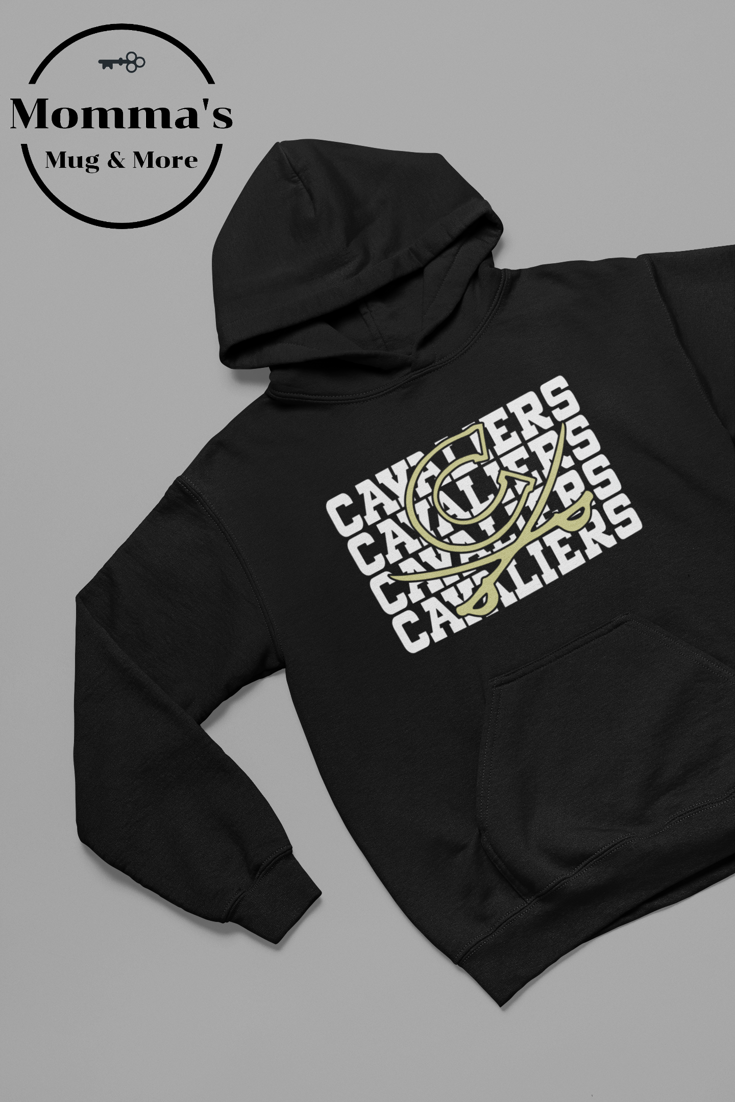 CORUNNA CAVALIERS BIG C LITTLE C BLACK HOODIE.png