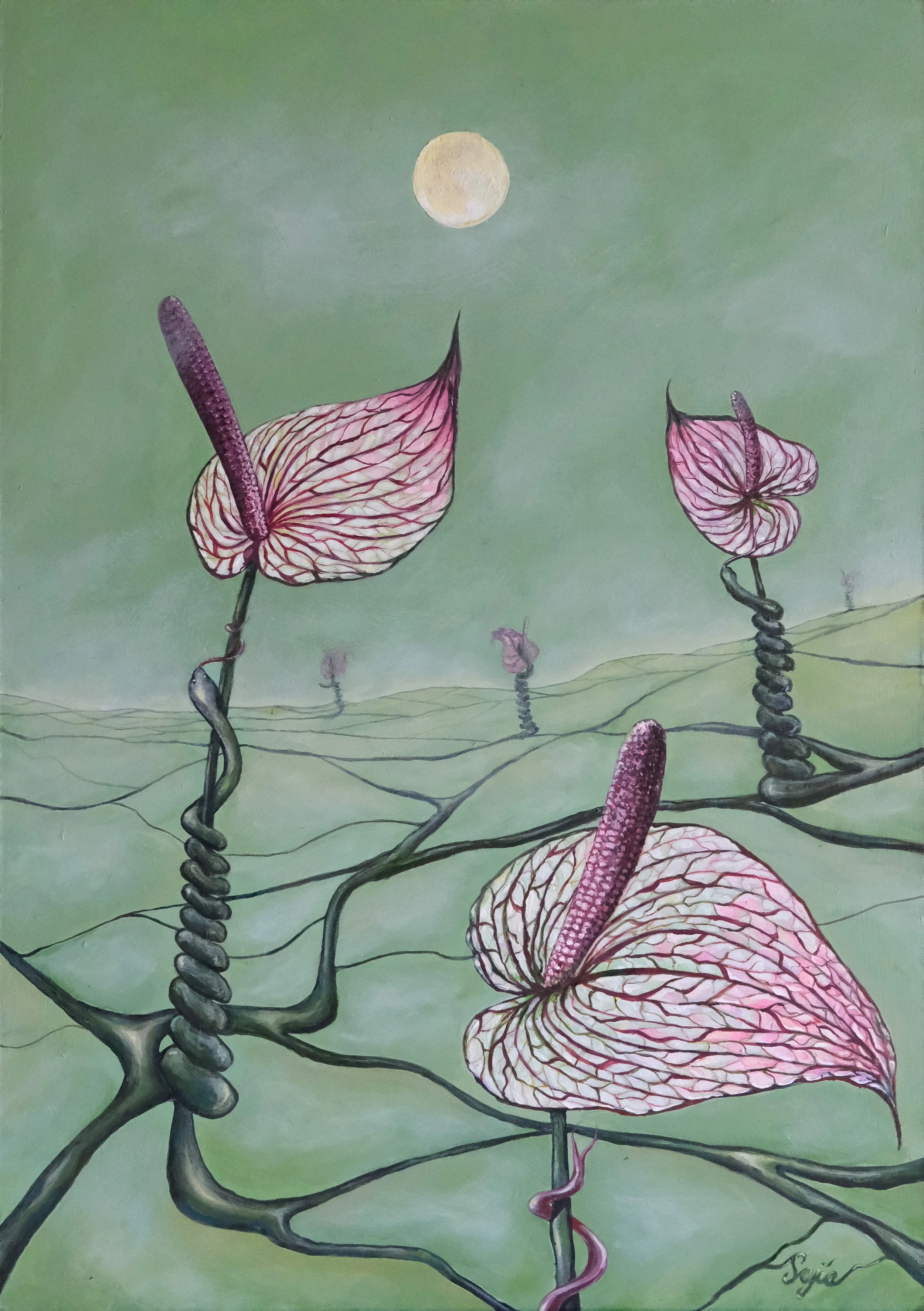 "Hide & Seek". Acrylic on panel (2021).
