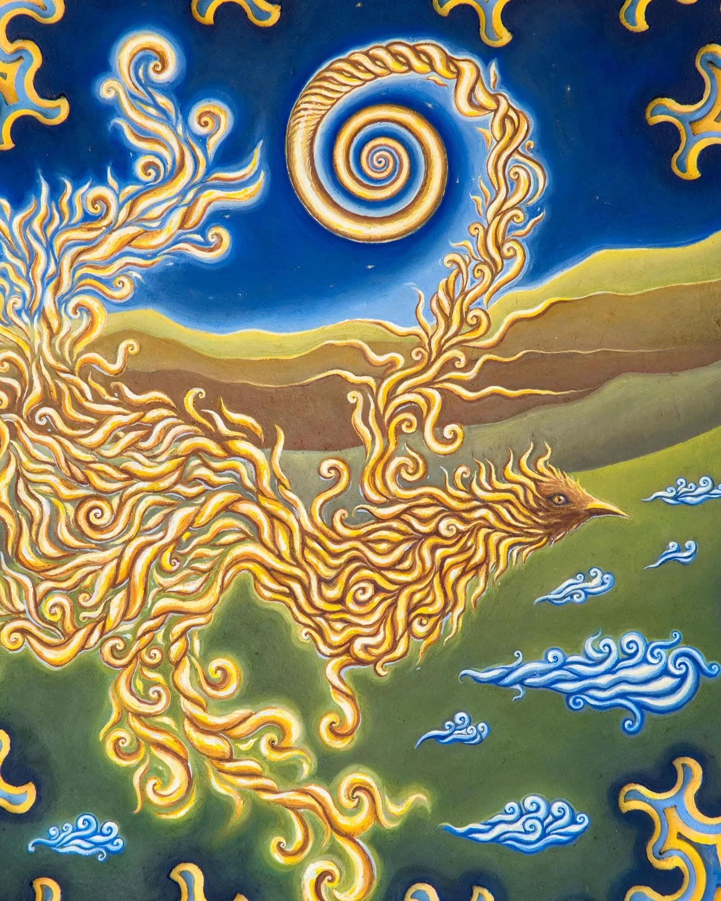 &ldquo;Rising from the Ashes&rdquo; 
Oil on panel (2025) 
Close-up of my latest completed work ❤️&zwj;🔥