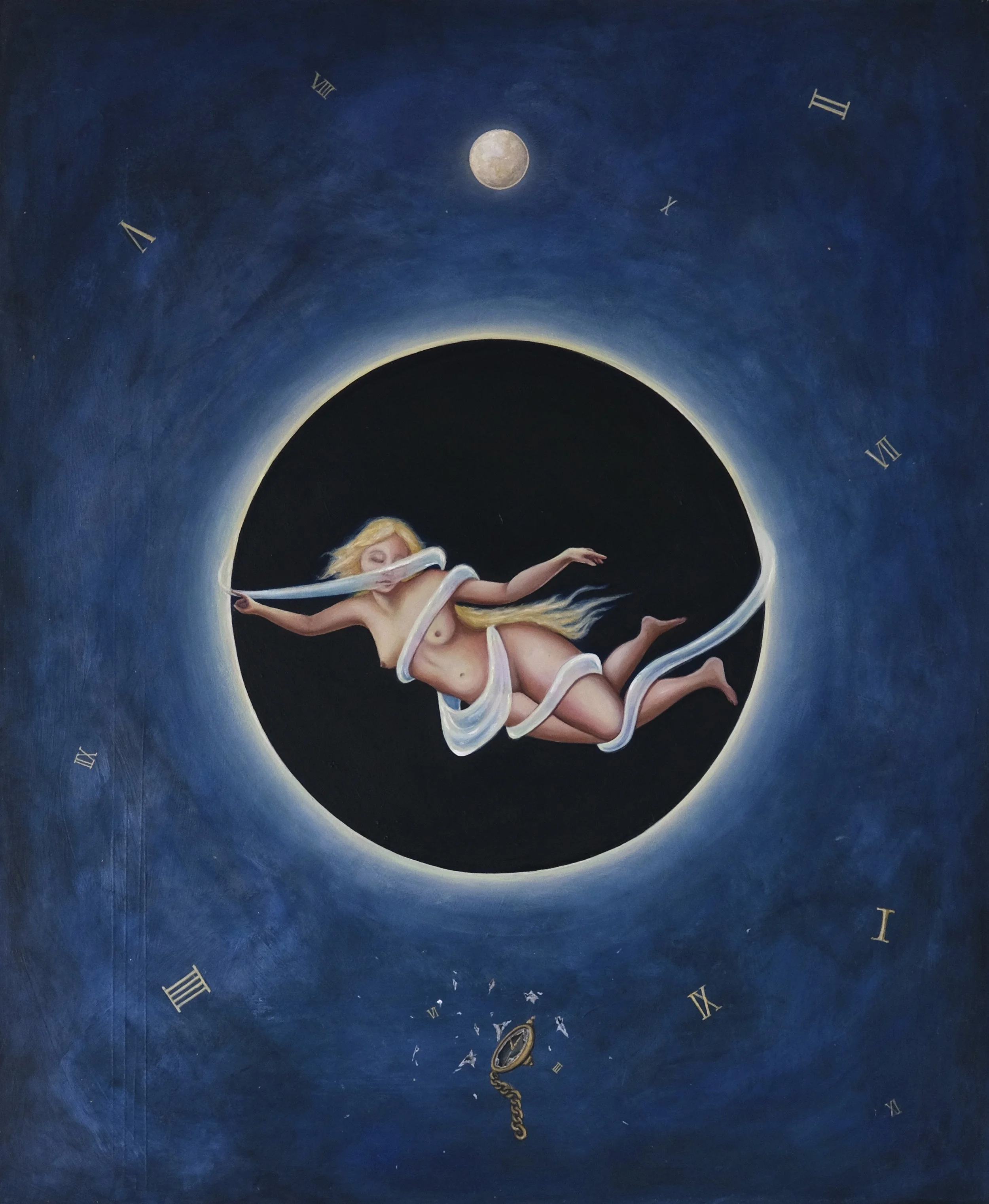 "Time And Space, In Between". Oil on panel (2024).