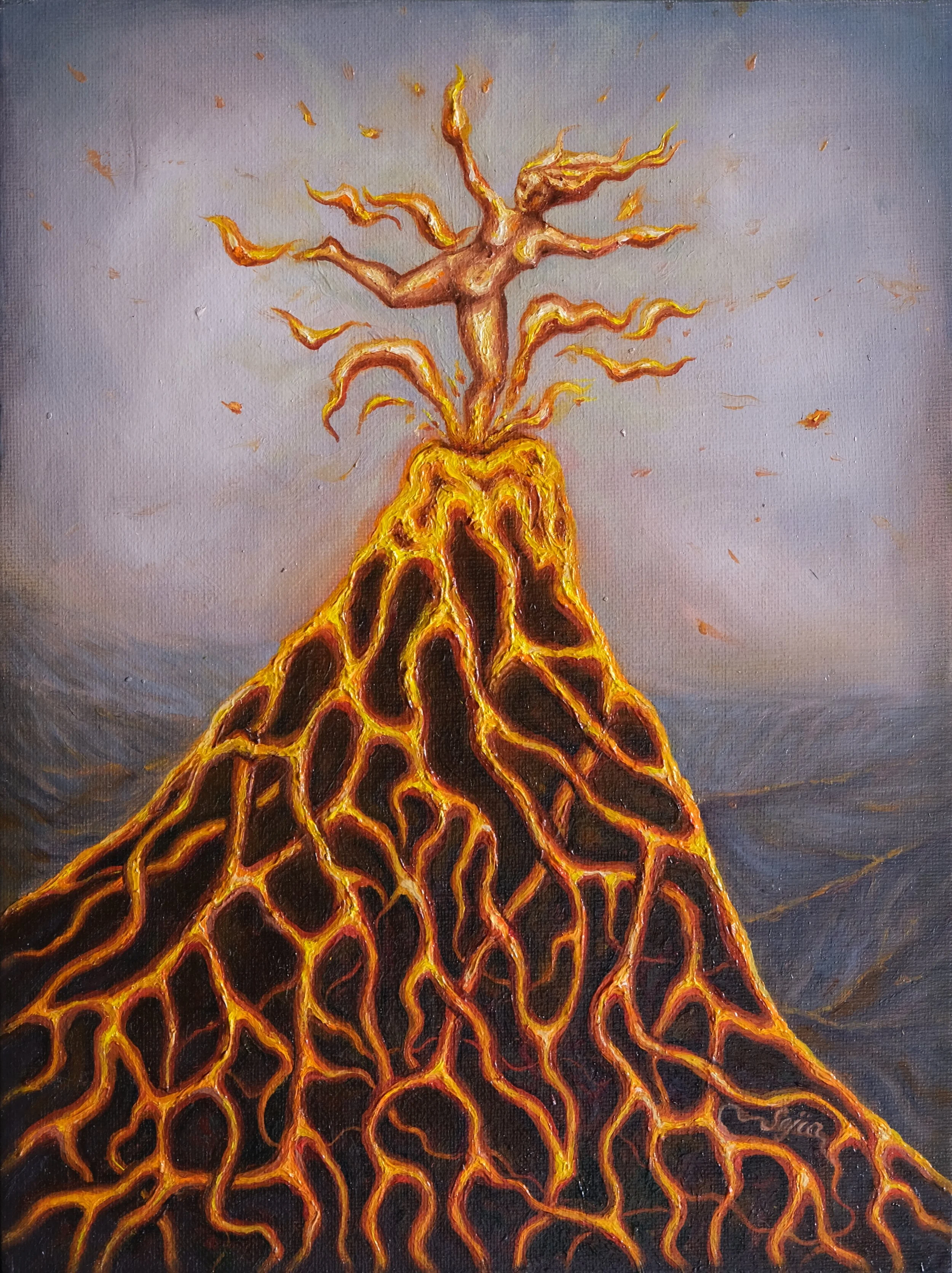 "The Creative Force". Oil on canvas panel (2024).