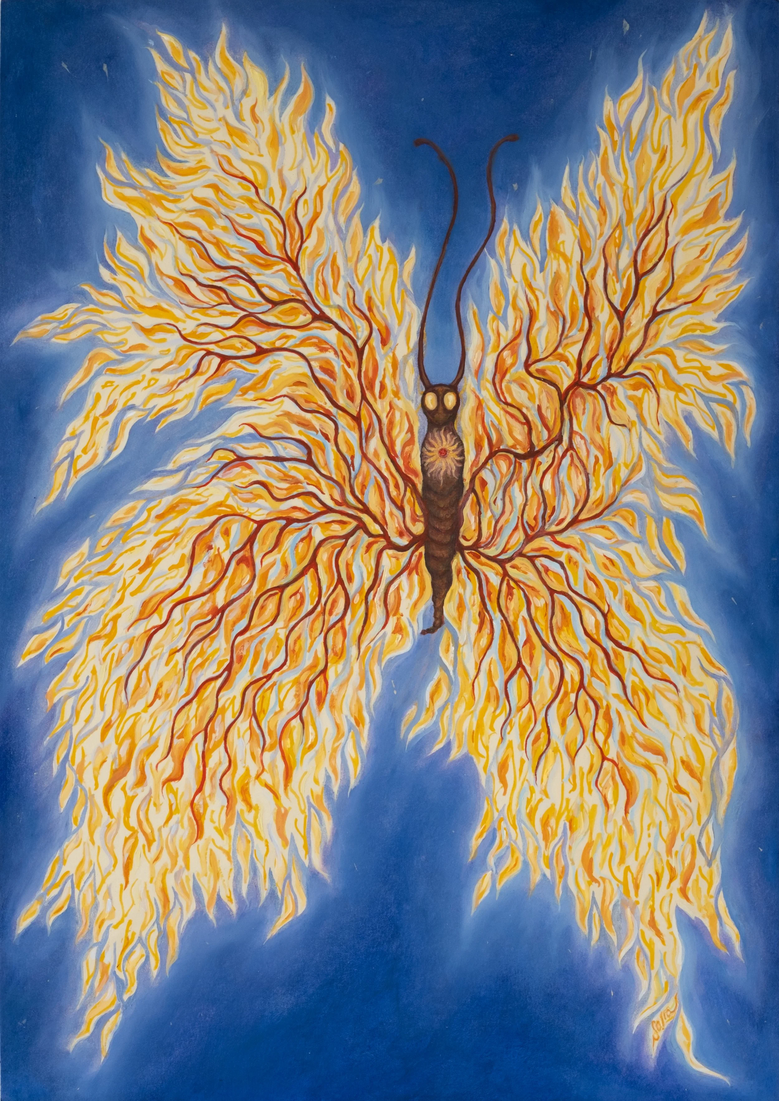 "Calcination". Oil on paper (2023).