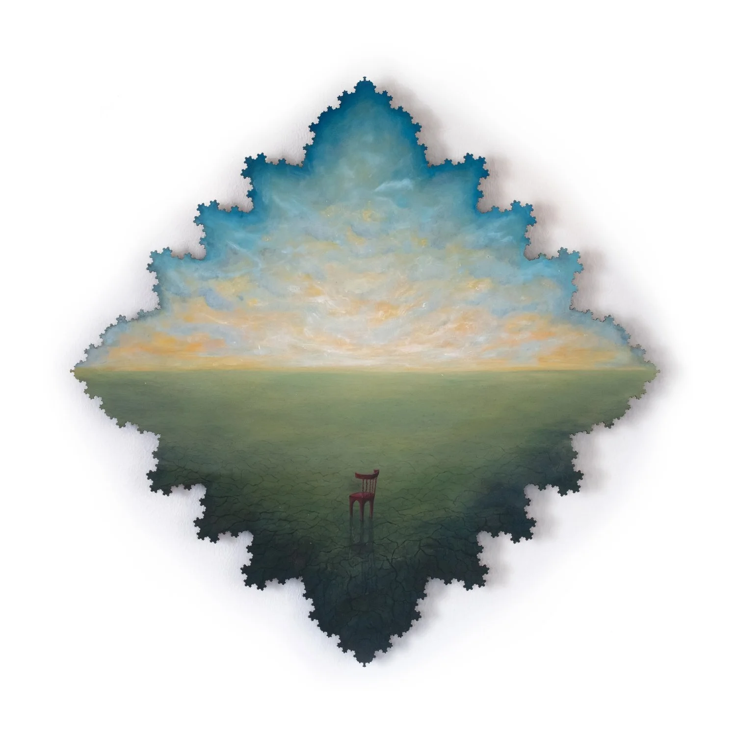 "Sound Of Silence". Acrylic on panel (2022). Customized frame by Koosha Atashgard.