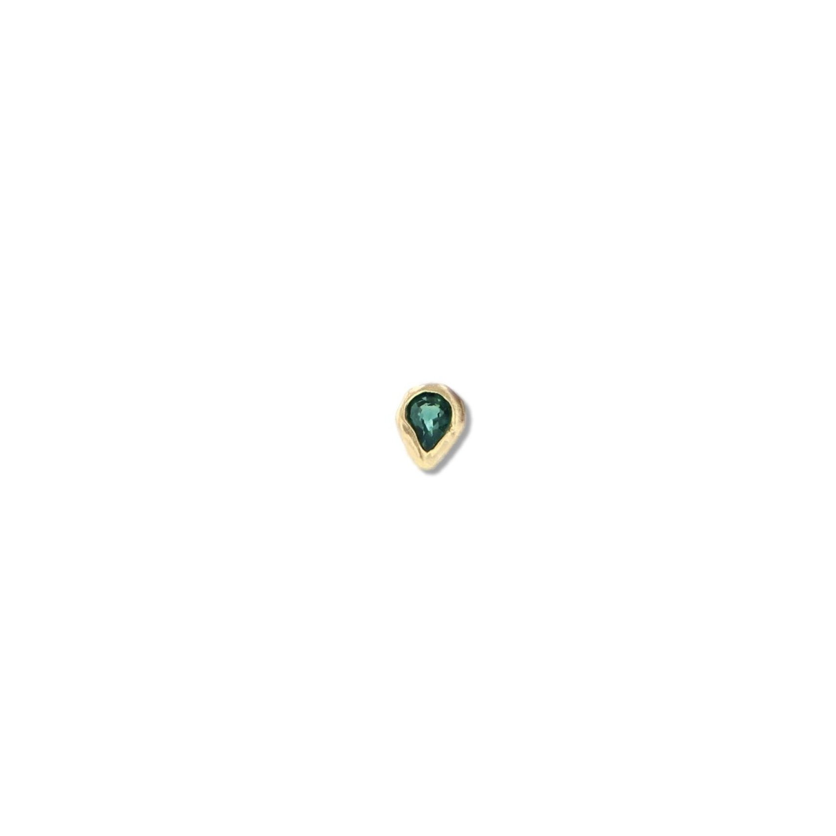 Earring Meltwater dark green sapphire