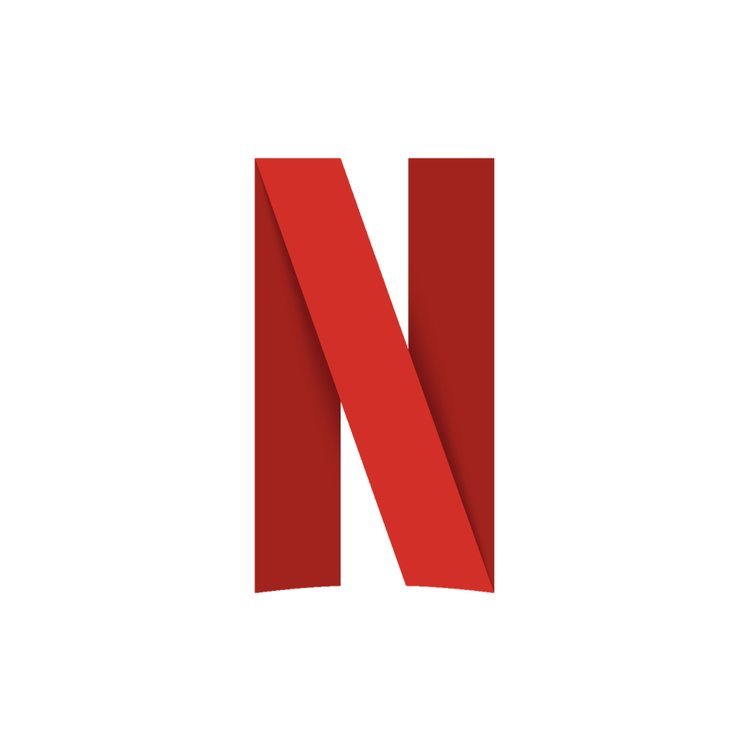 Netflix logo in red on a white background.
