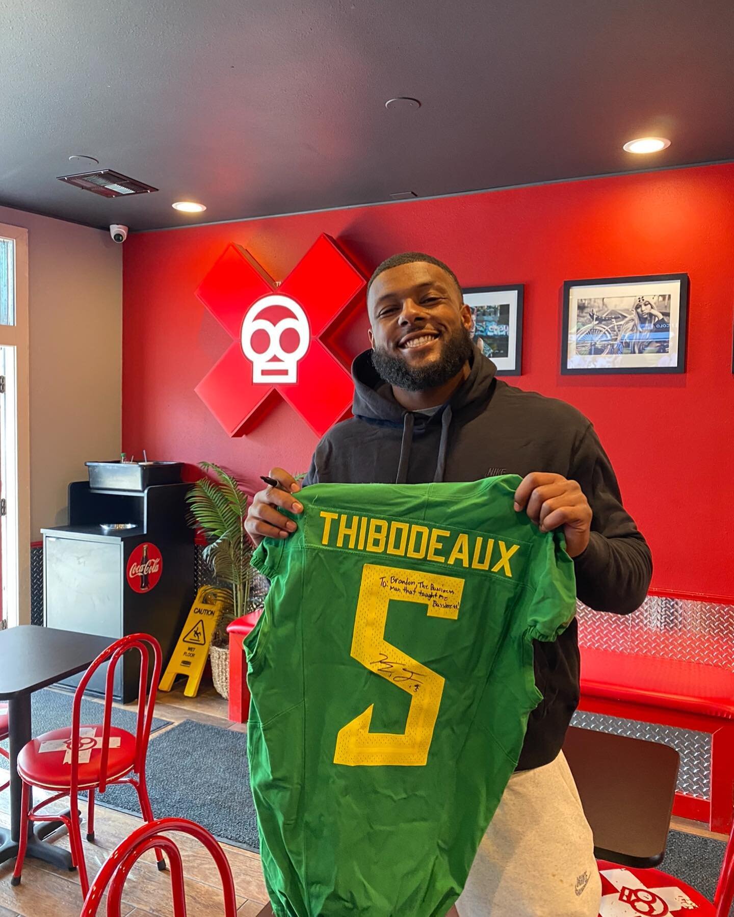 We&rsquo;ve known KT since he came to UO freshman year, when we had our spot at the EMU. It&rsquo;s been so fun to see him succeed over the years on and off the field, and we are so excited to watch him at the NFL Draft tonight! @kayvonthibodeaux @or