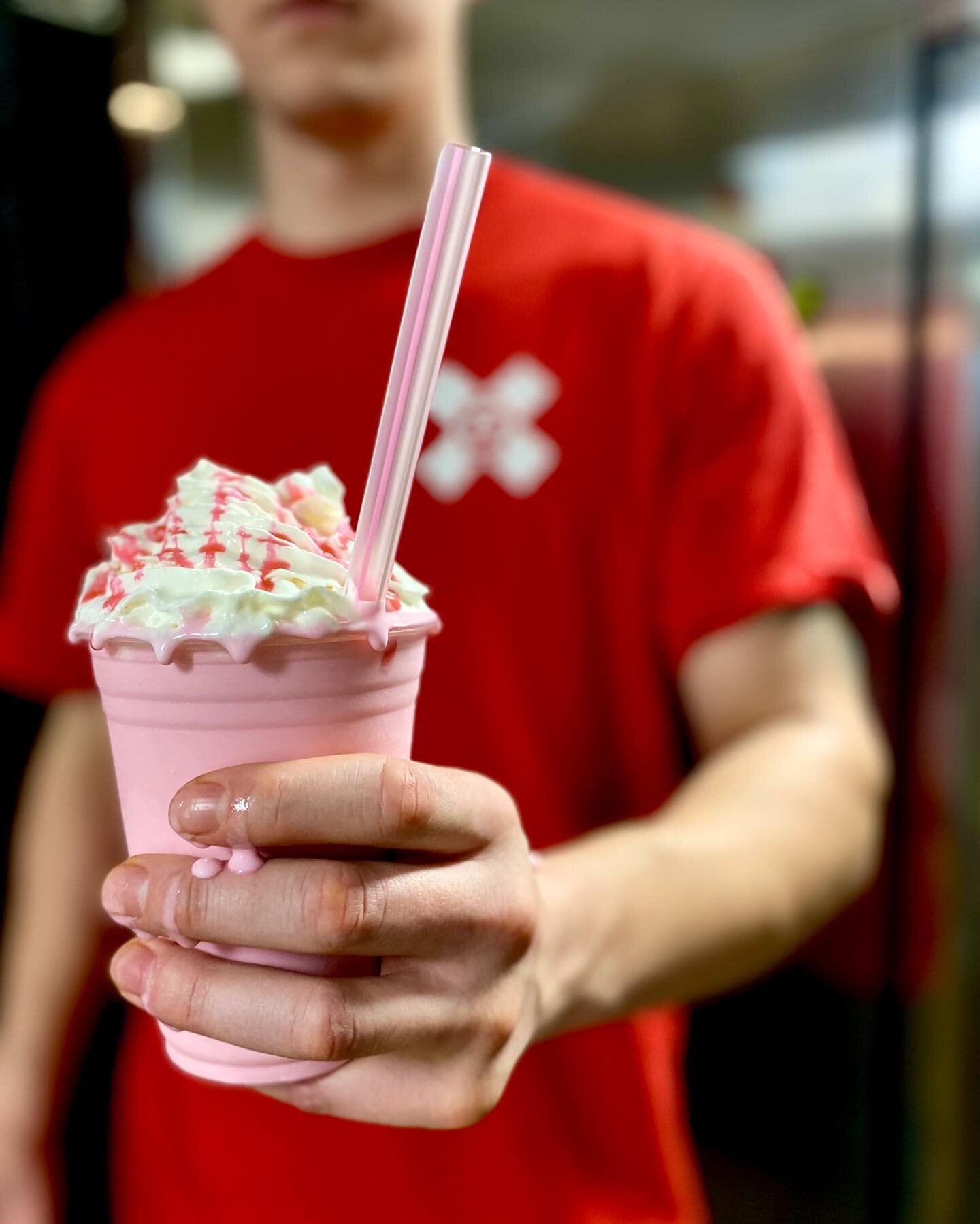 You&rsquo;re going to LOVE our Cotton Candy Shake of the Month! Available February 1st through the 28th. #❤️ #valentines #milkshake #toxic #special #eugene #oregon #glutenfree