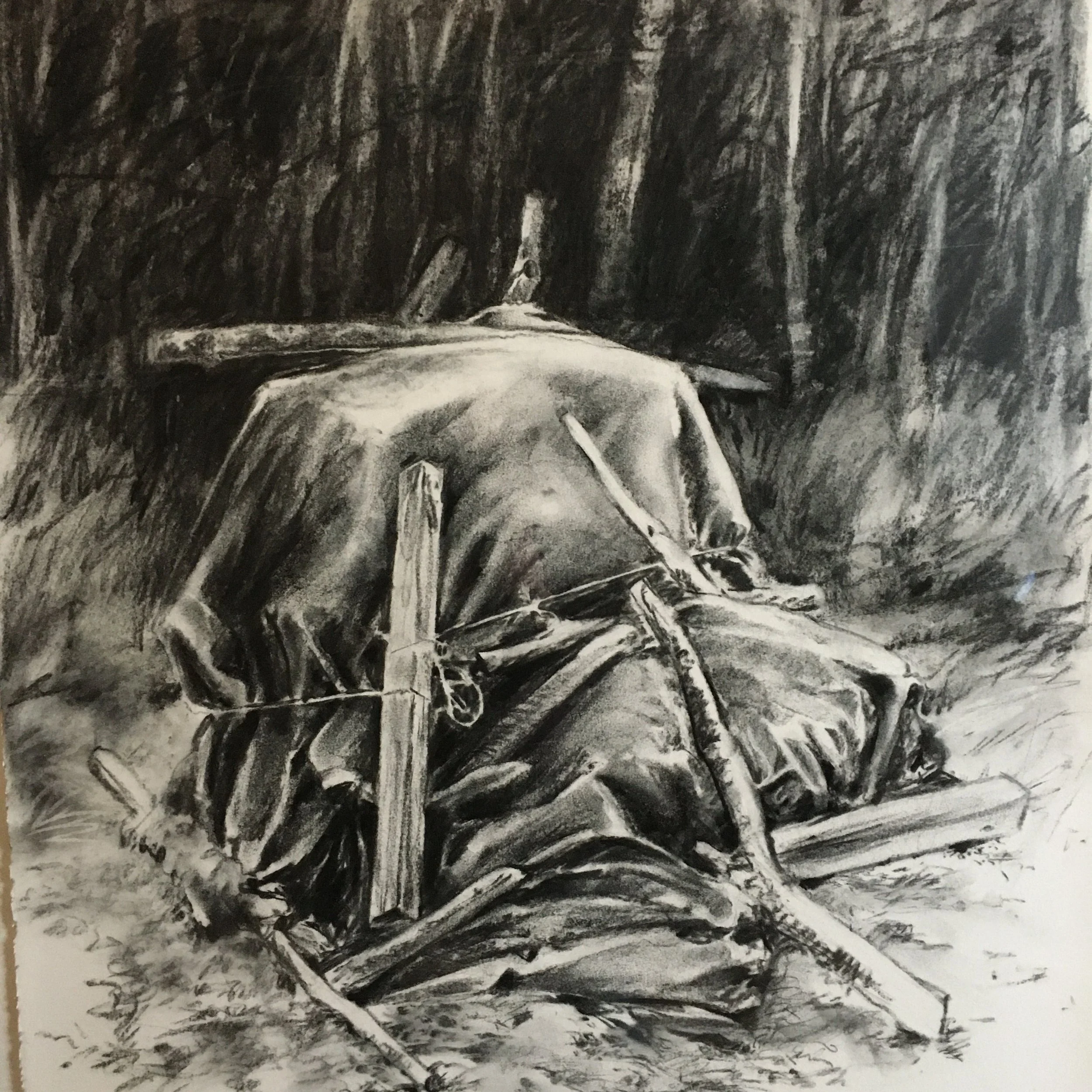 tarp over hay charcoal.JPG