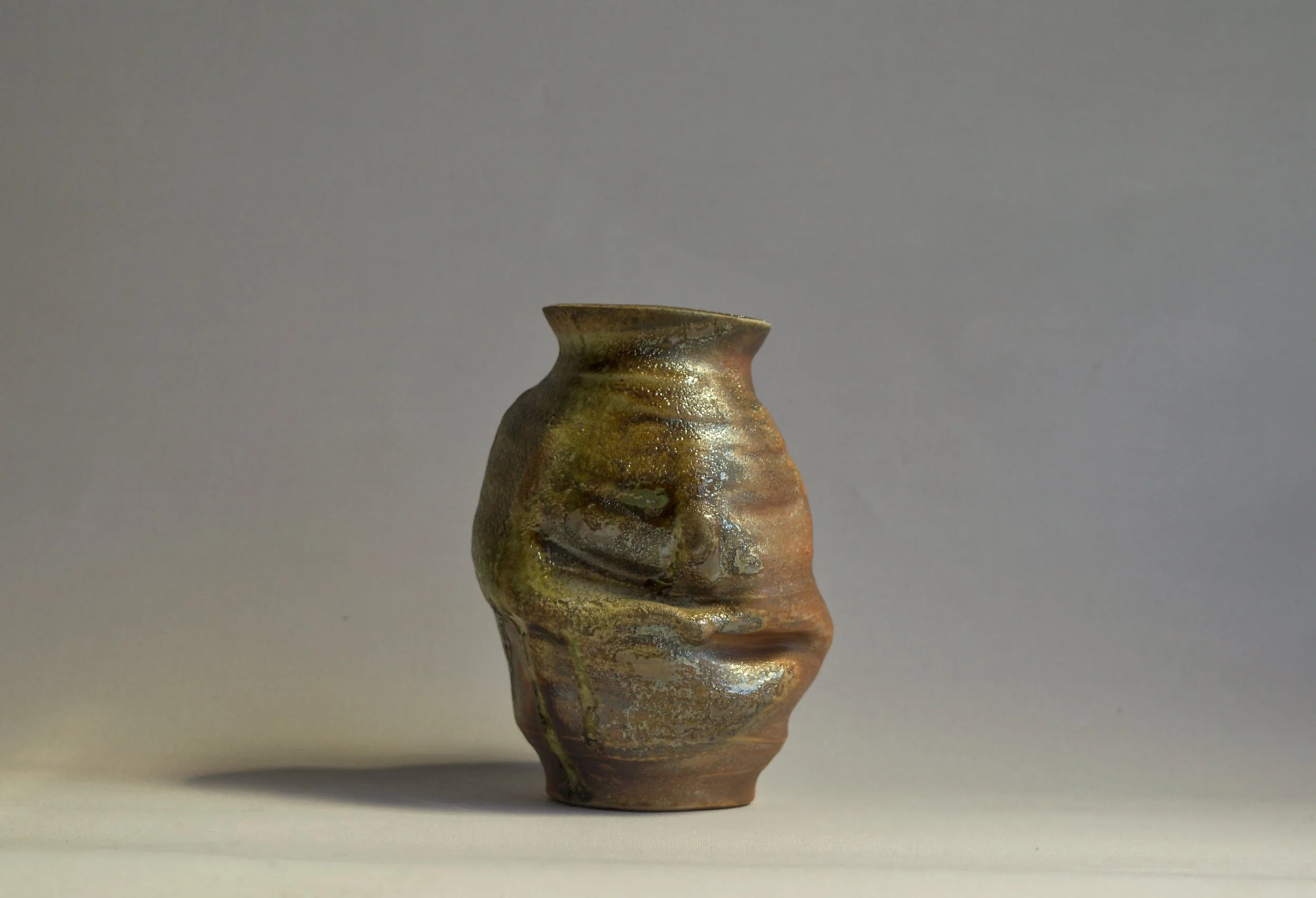 The Echo Vase | Anagama Wood Fired Bizen Clay | 4.5"x7" | 2024