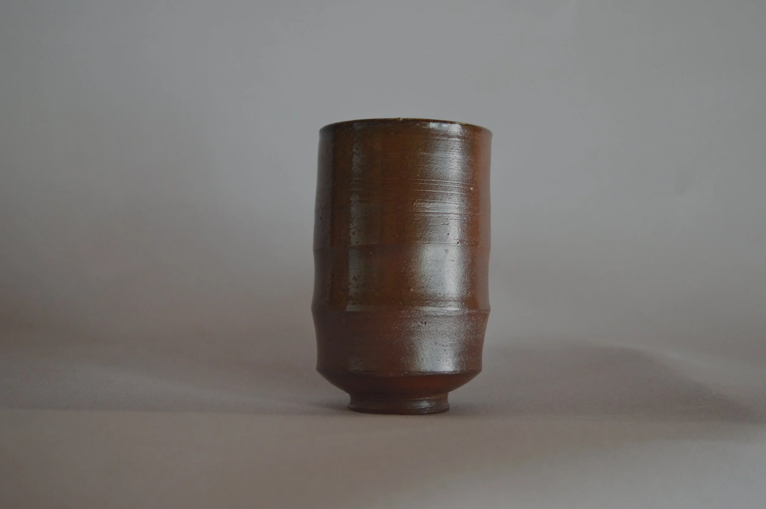 Woodfired Bizen Stoneware Yunomi with White Straw Liner Glaze