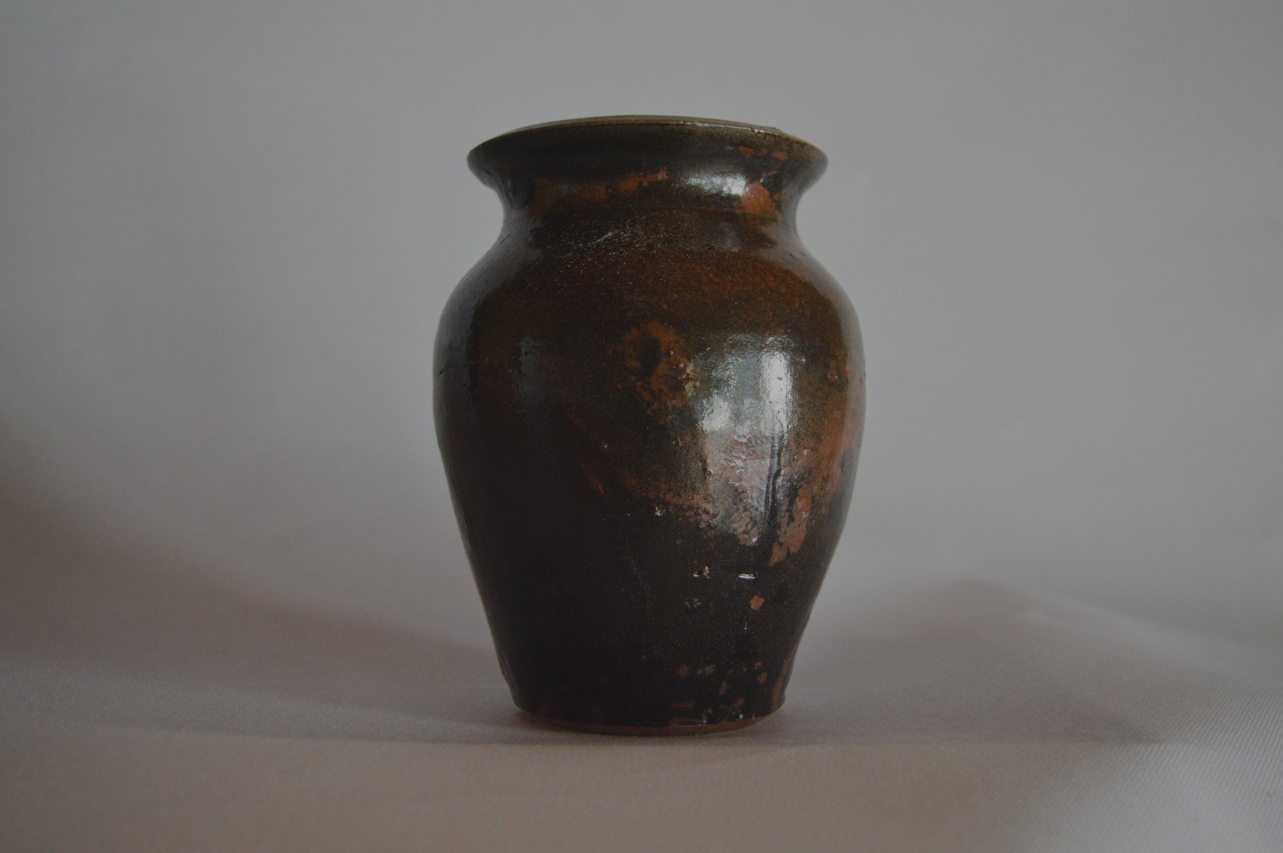 Midnight Mountain Vessel | Noborigama Wood Fired Bizen Stoneware and Red Iron Glaze | 6.5"x 4"x 6" | 2026